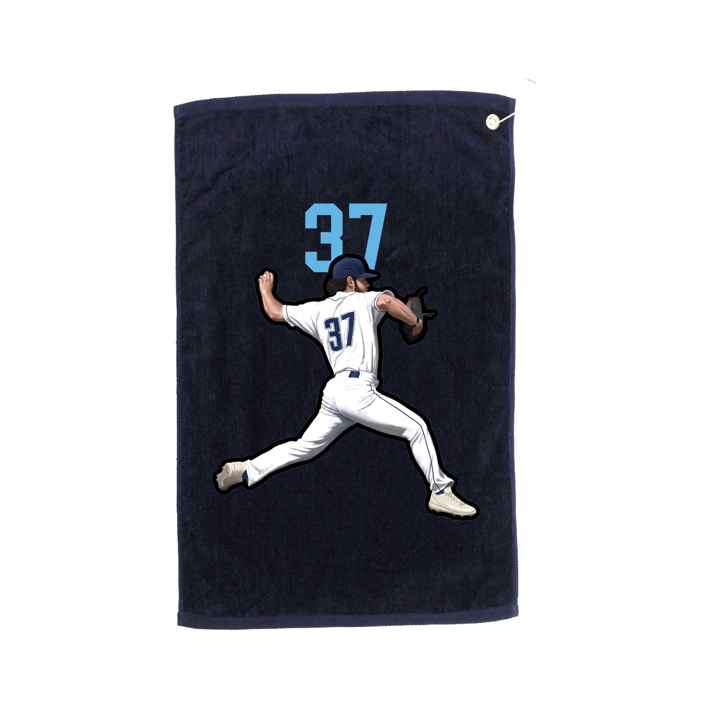 Golf Towel — Number Top in Navy