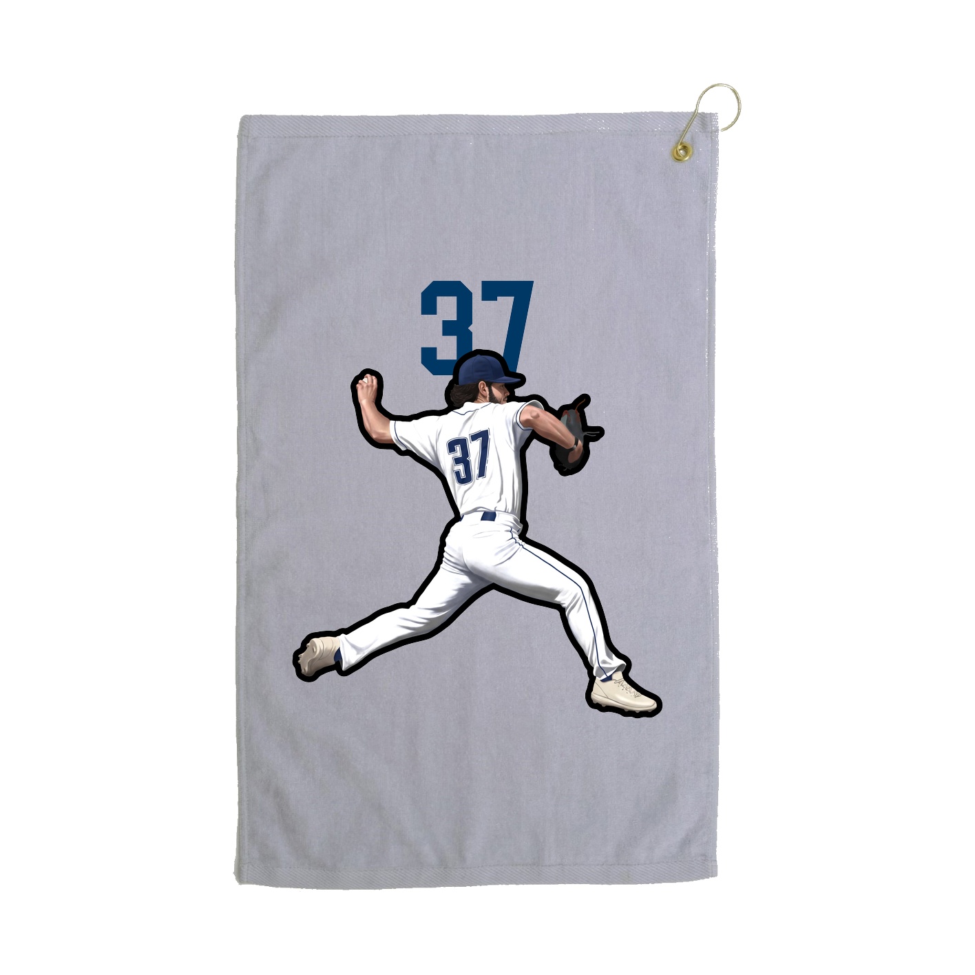 Golf Towel — Number Top in Grey