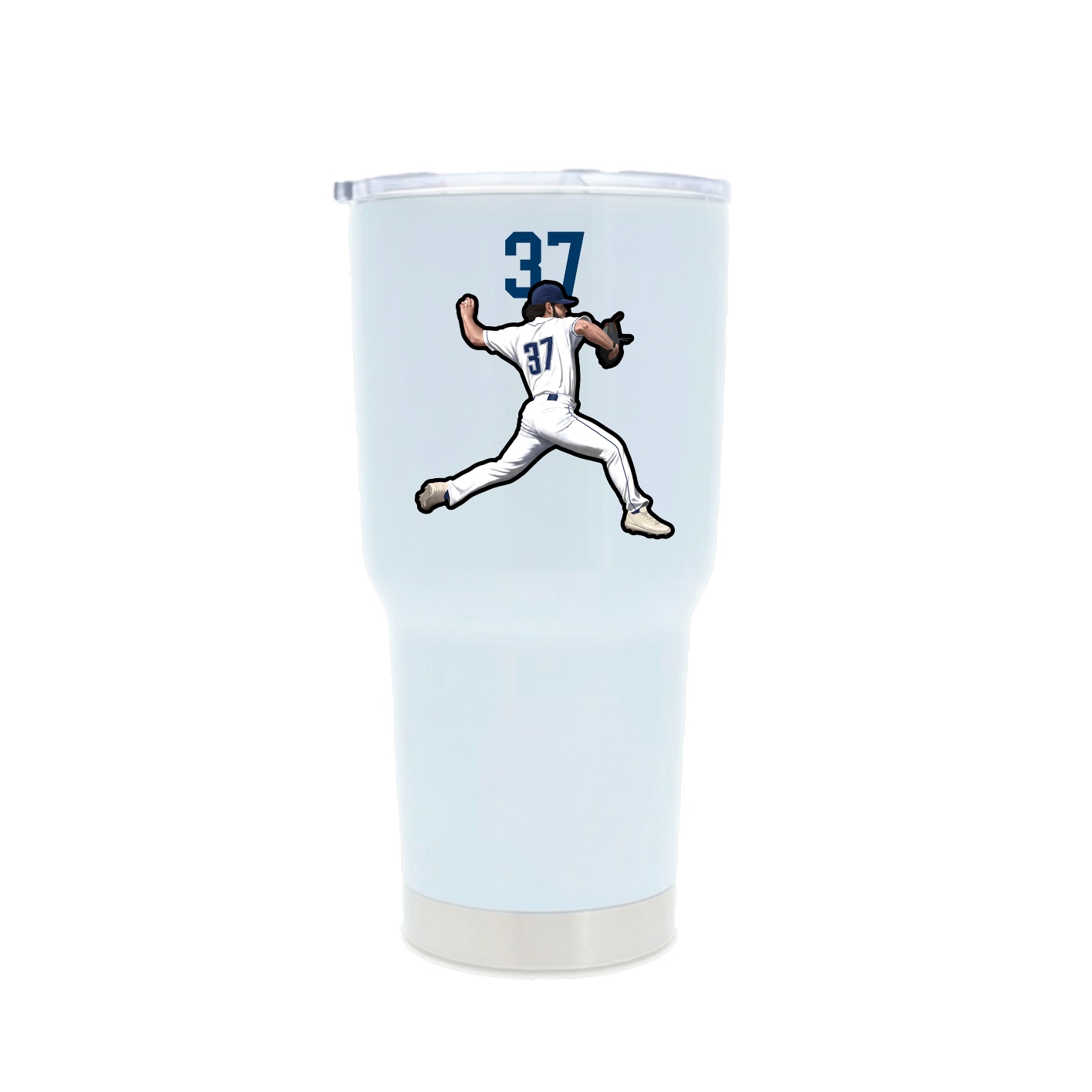 30oz Stainless Steel Tumbler — Number Top in White