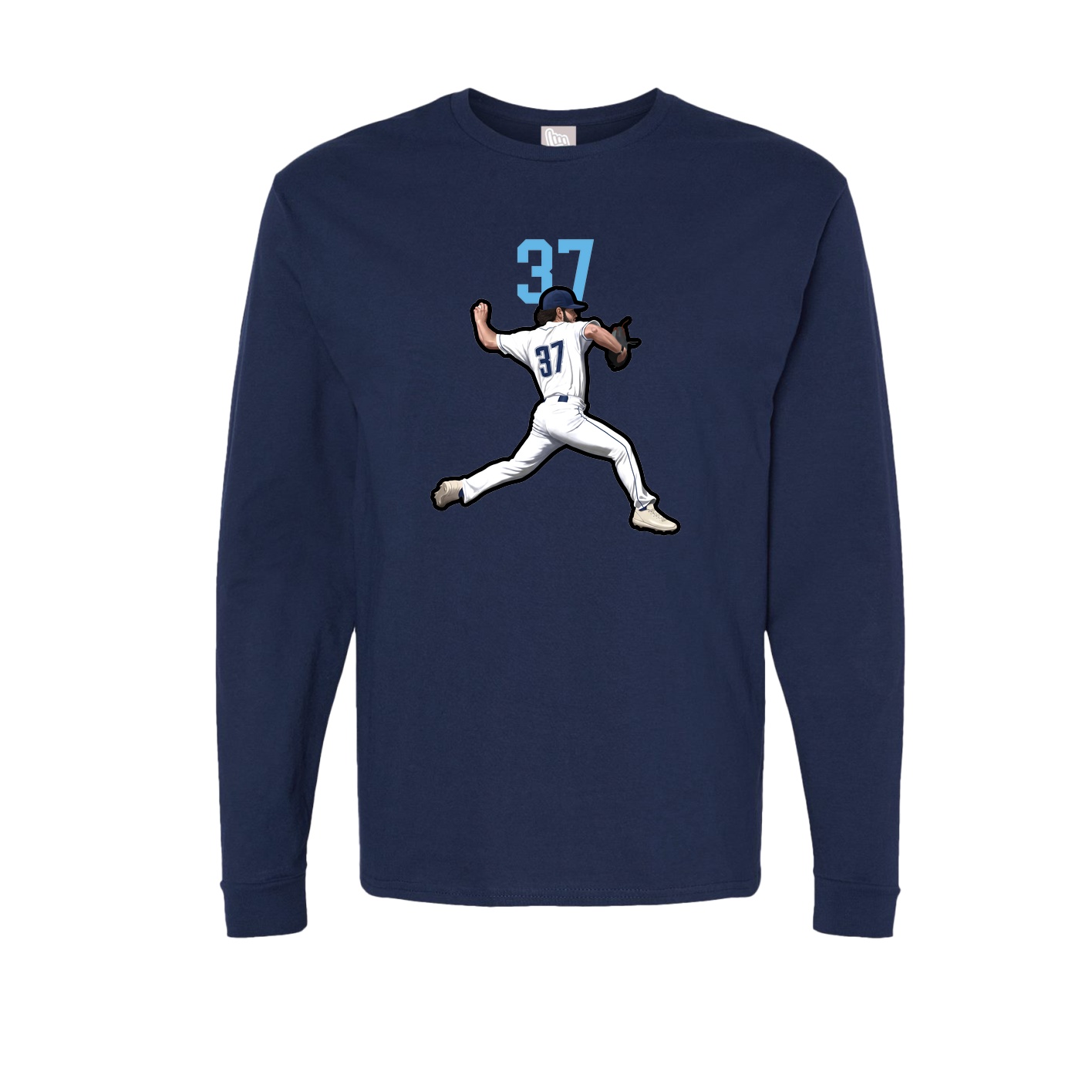 Long Sleeve Tee — Number Top in Navy