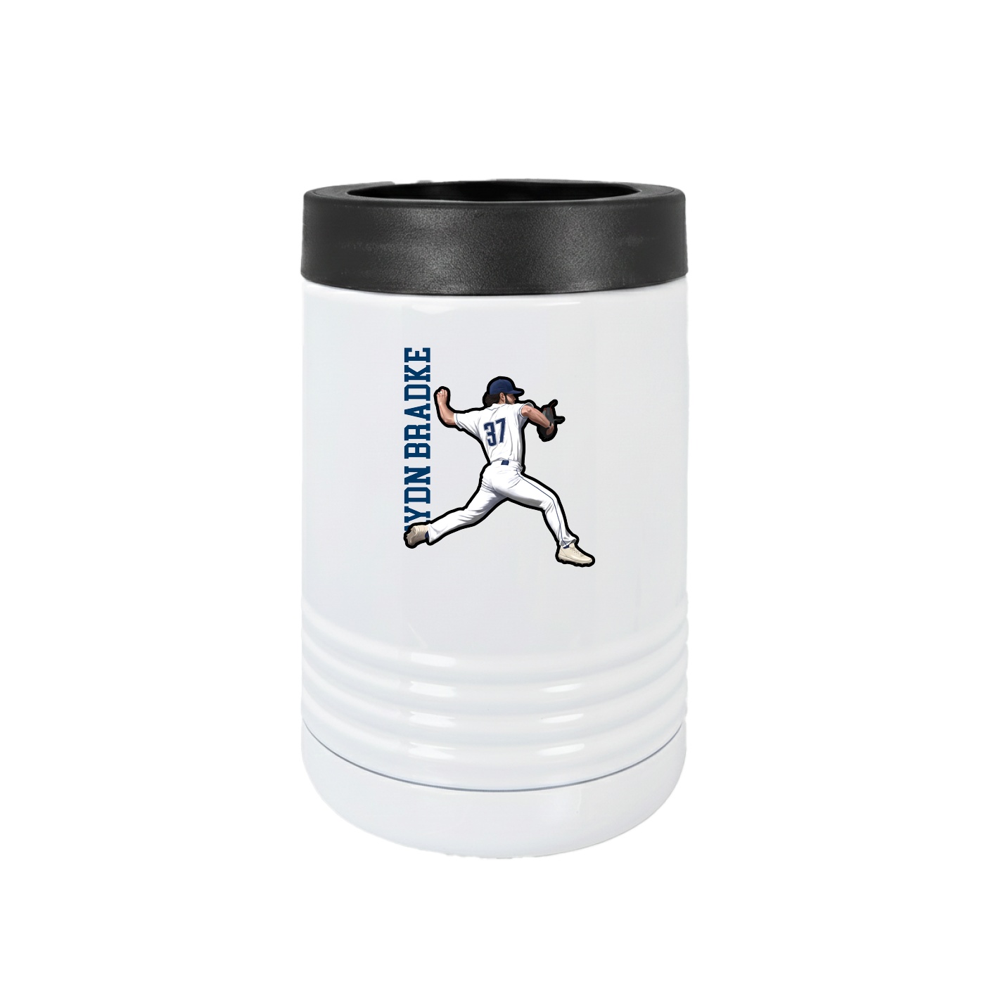 Beverage Holder — Name Vertical in White