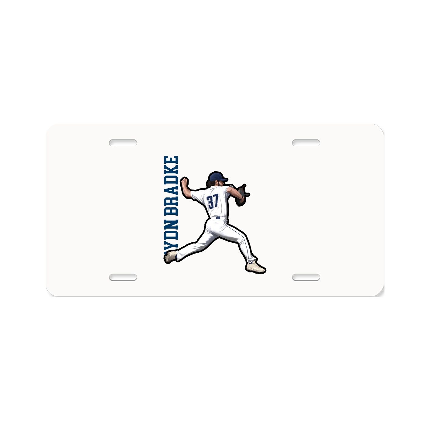 License Plate — Name Vertical in Classic