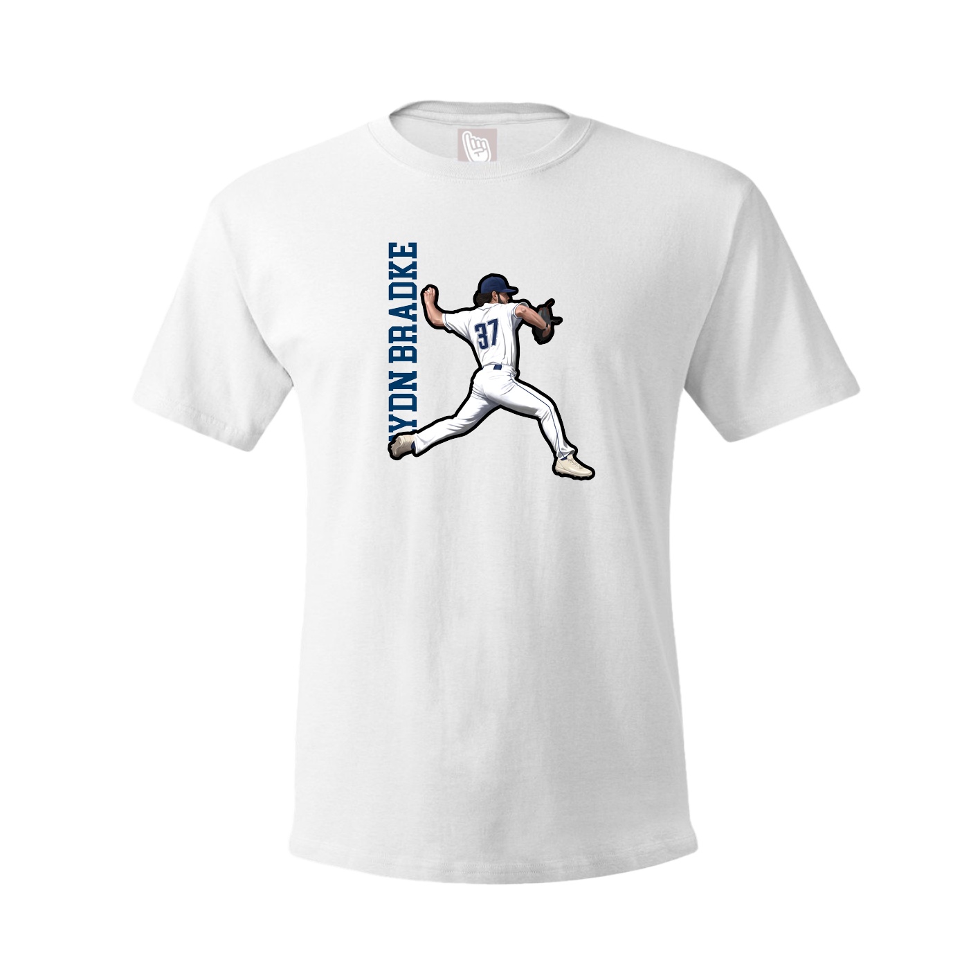 Youth Tee — Name Vertical in White