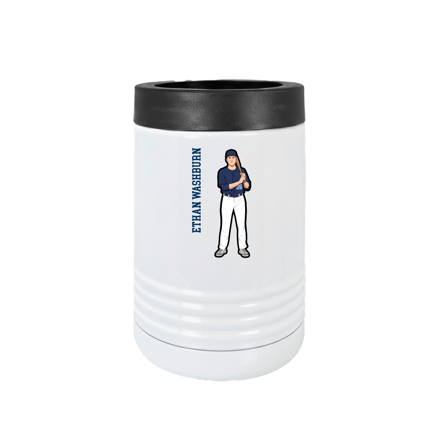 Beverage Holder — Name Vertical in White