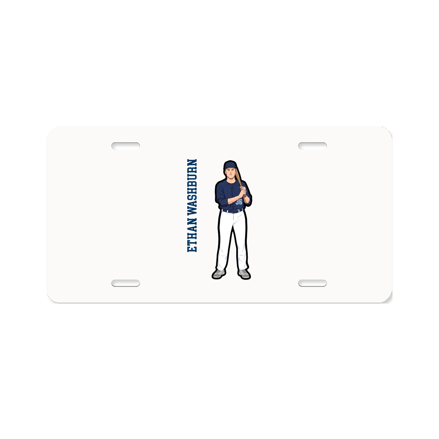 License Plate — Name Vertical in Classic