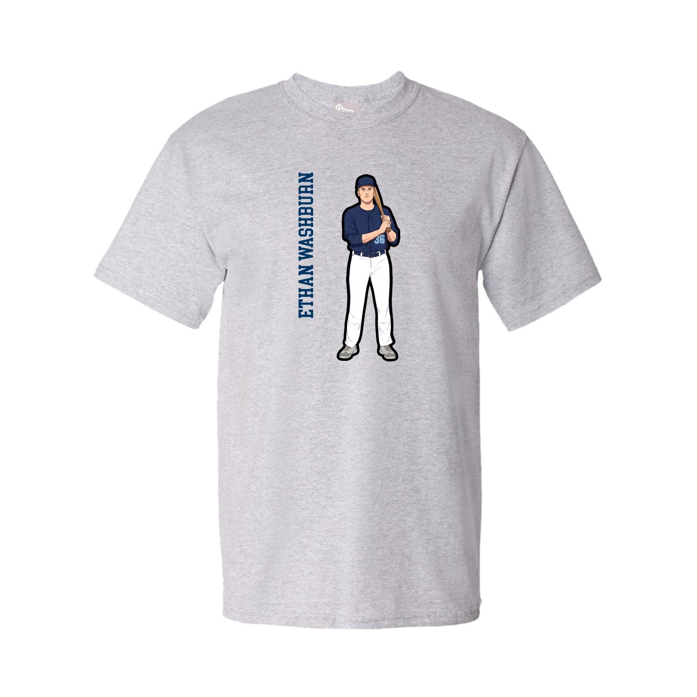 Tee — Name Vertical in Grey