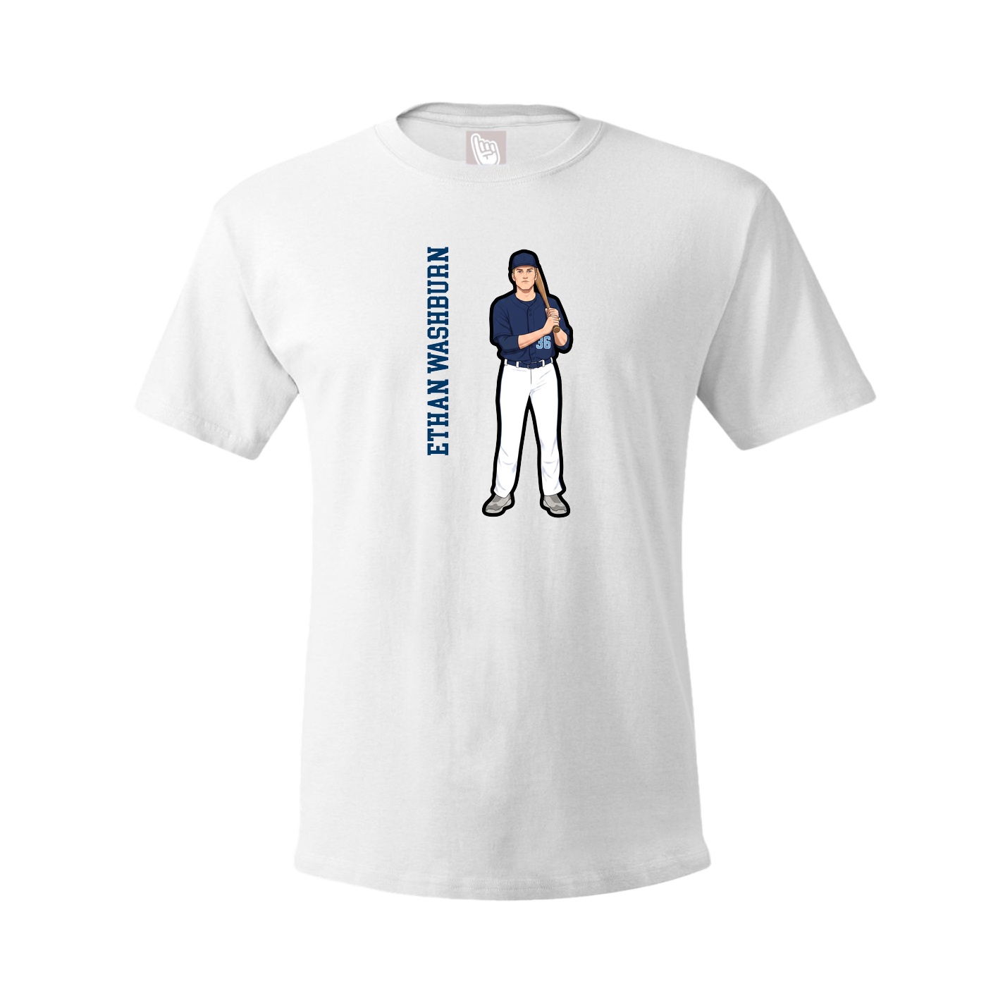 Tee — Name Vertical in White