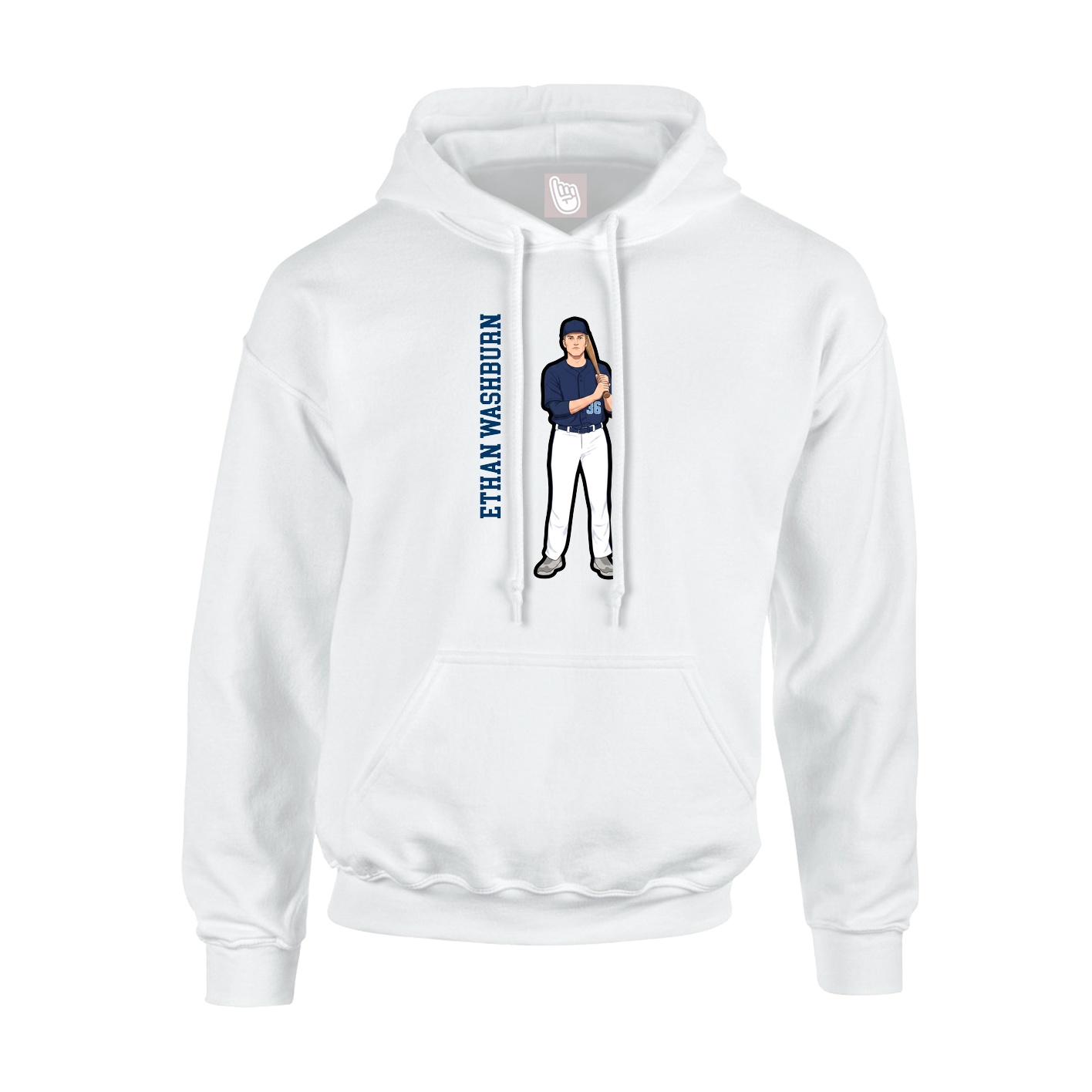 Hoodie — Name Vertical in White