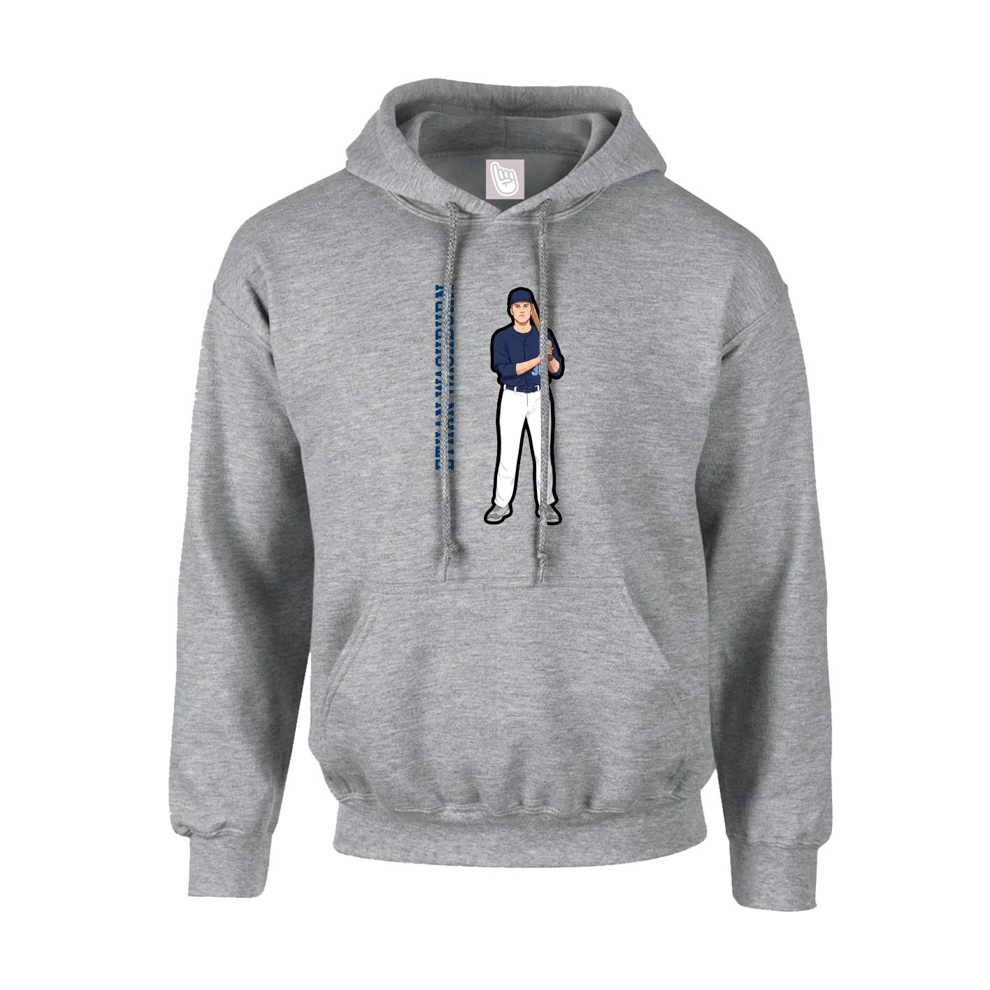 Youth Hoodie — Name Vertical in Grey