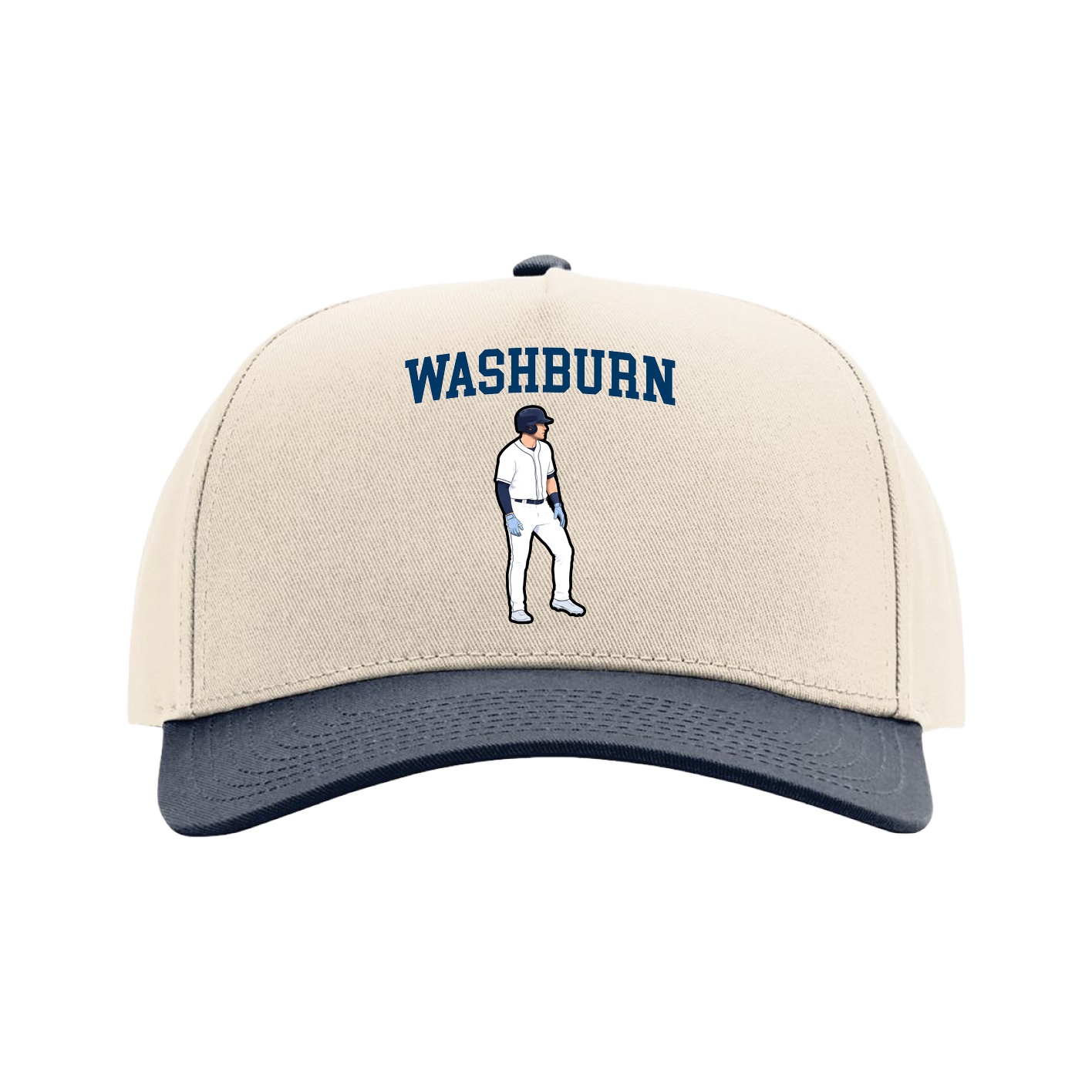 Full Fabric Five-Panel Champ Cap — Shirsey in Cream/Navy
