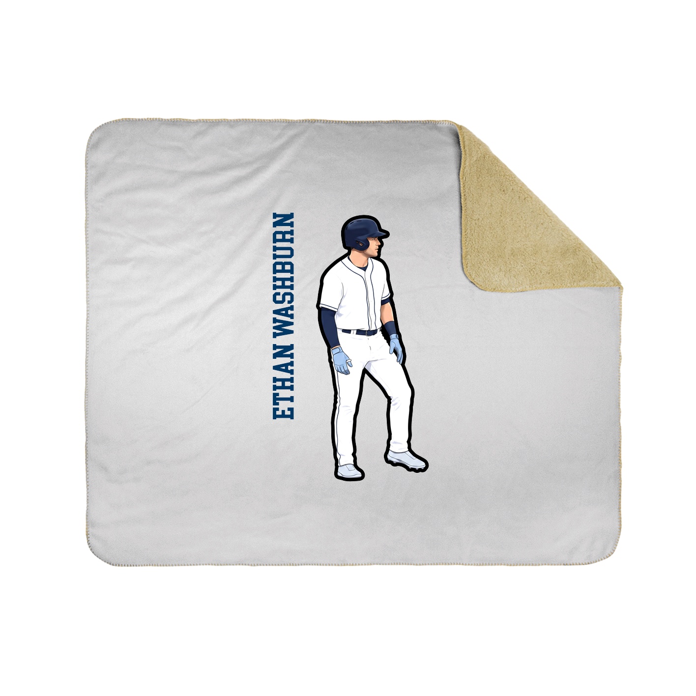 Throw Blanket — Name Vertical in White