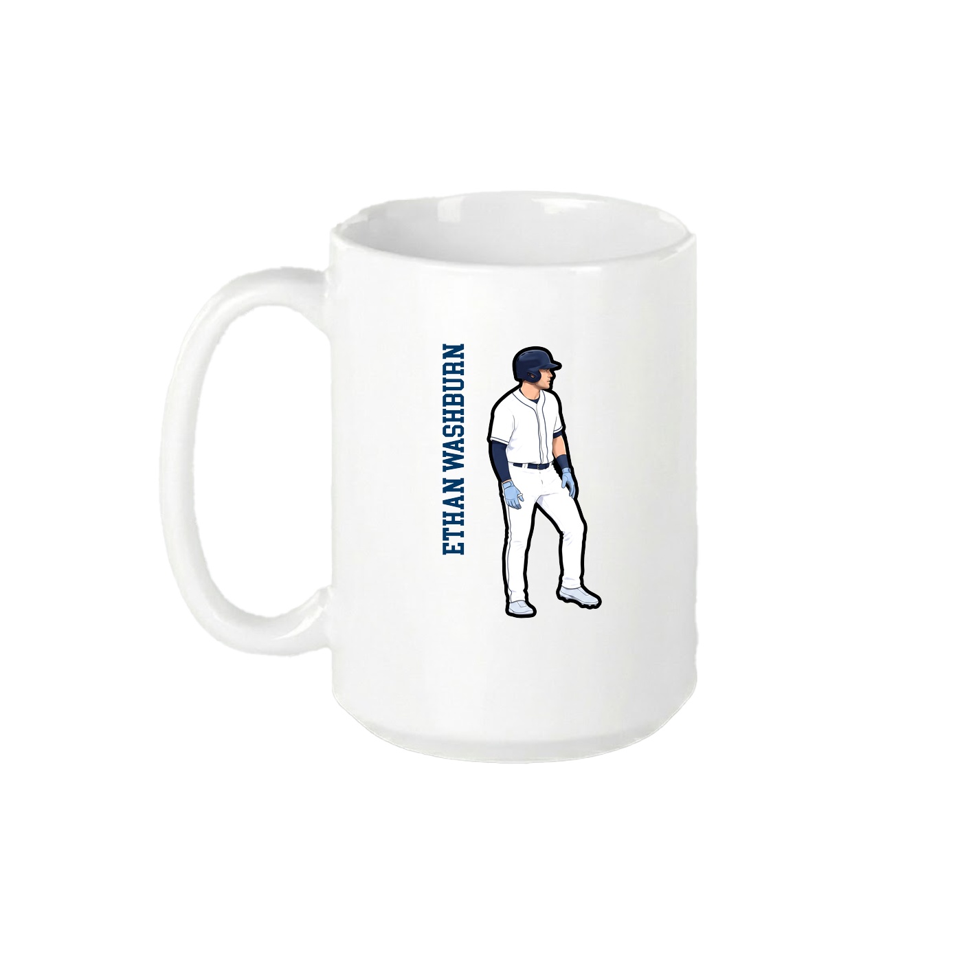 15oz Coffee Mug — Name Vertical in White
