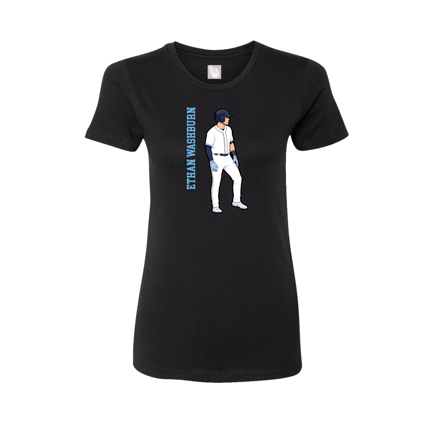 Womens Tee — Name Vertical in Black