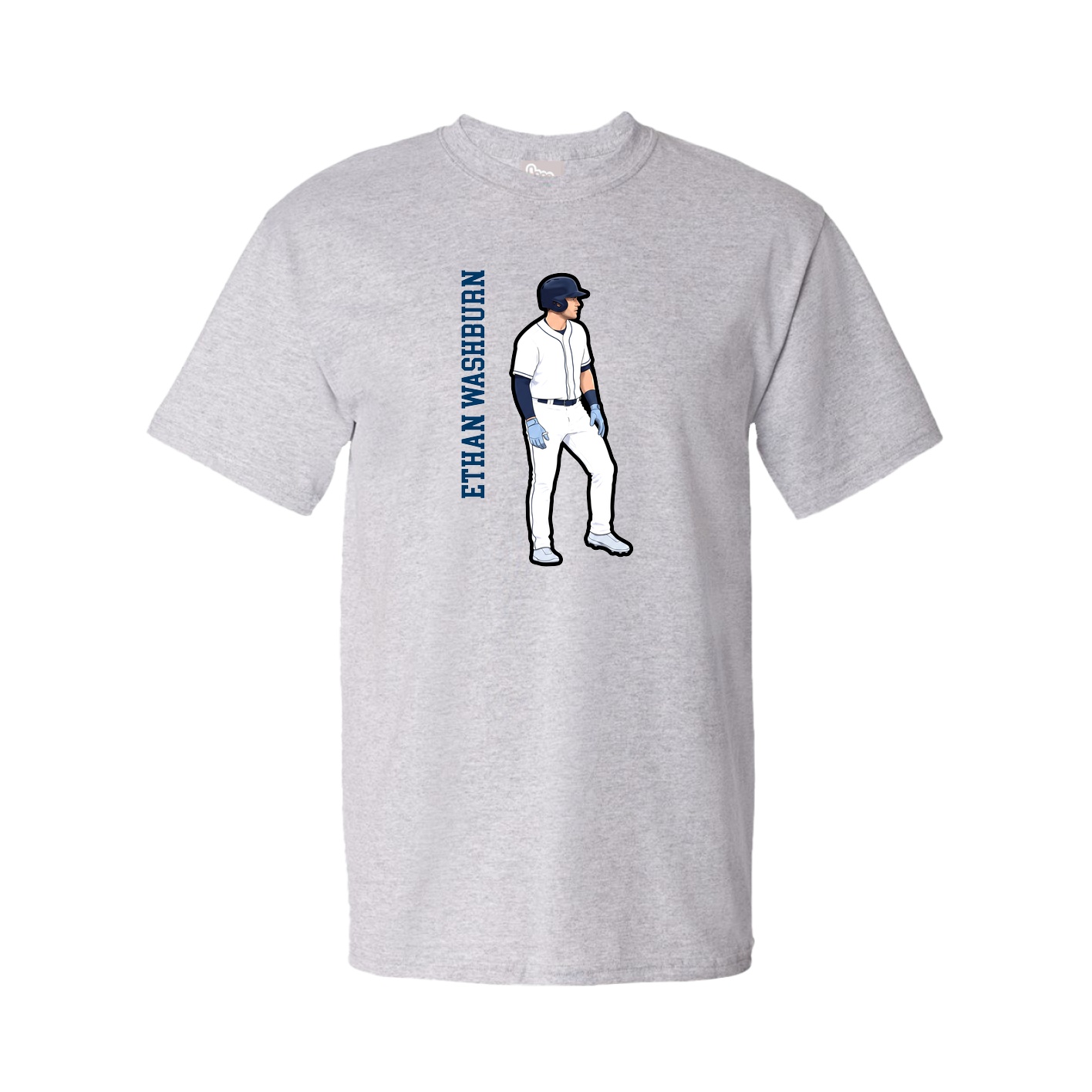 Youth Tee — Name Vertical in Grey