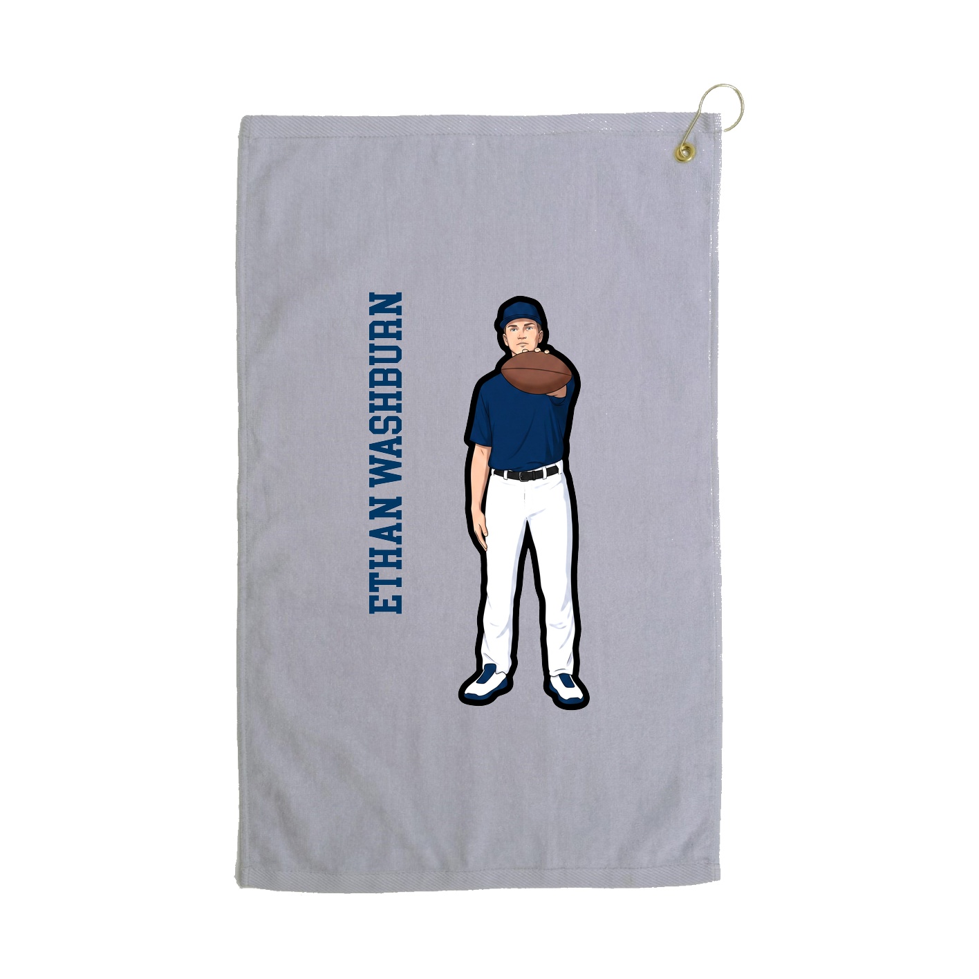 Golf Towel — Name Vertical in Grey