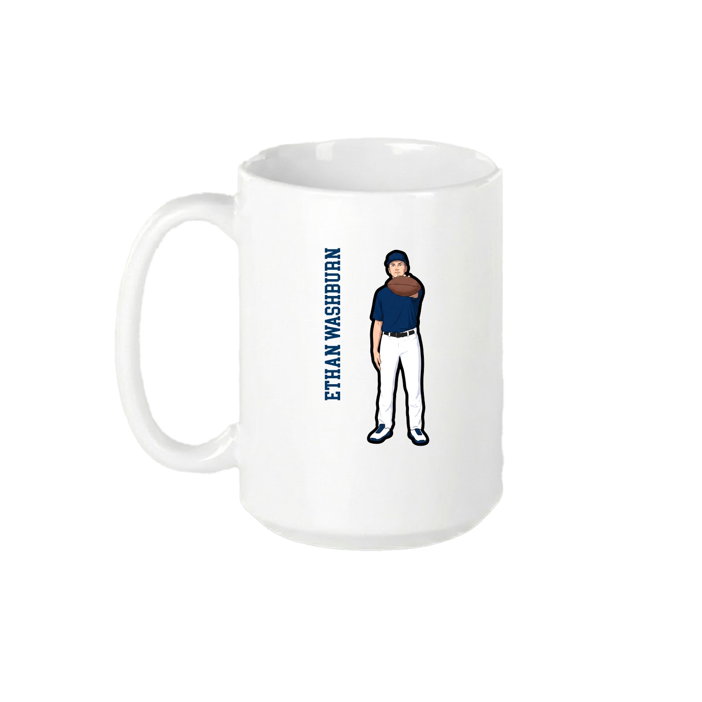 15oz Coffee Mug — Name Vertical in White