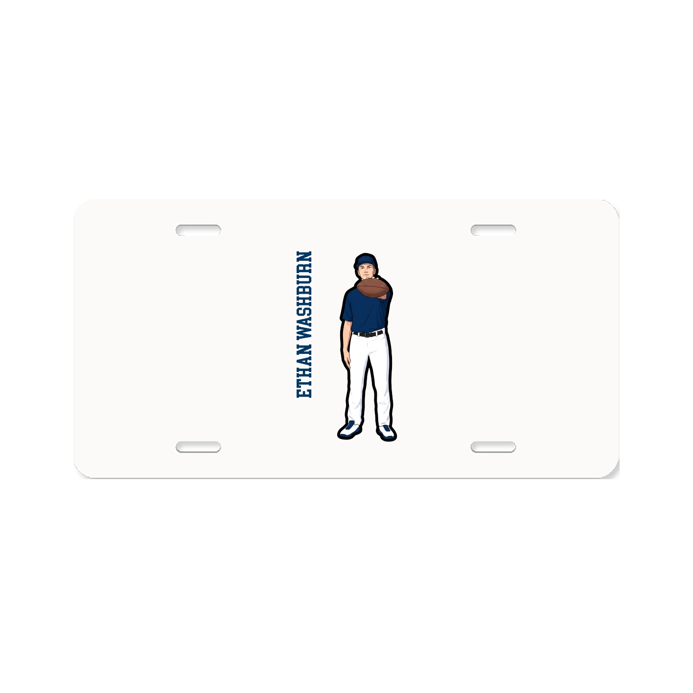 License Plate — Name Vertical in Classic