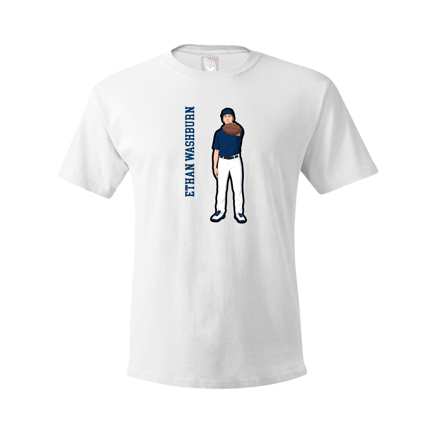 Youth Tee — Name Vertical in White