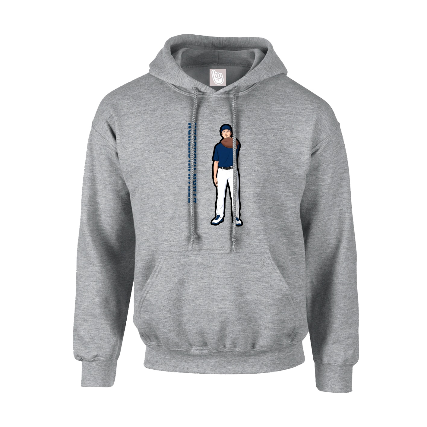 Youth Hoodie — Name Vertical in Grey