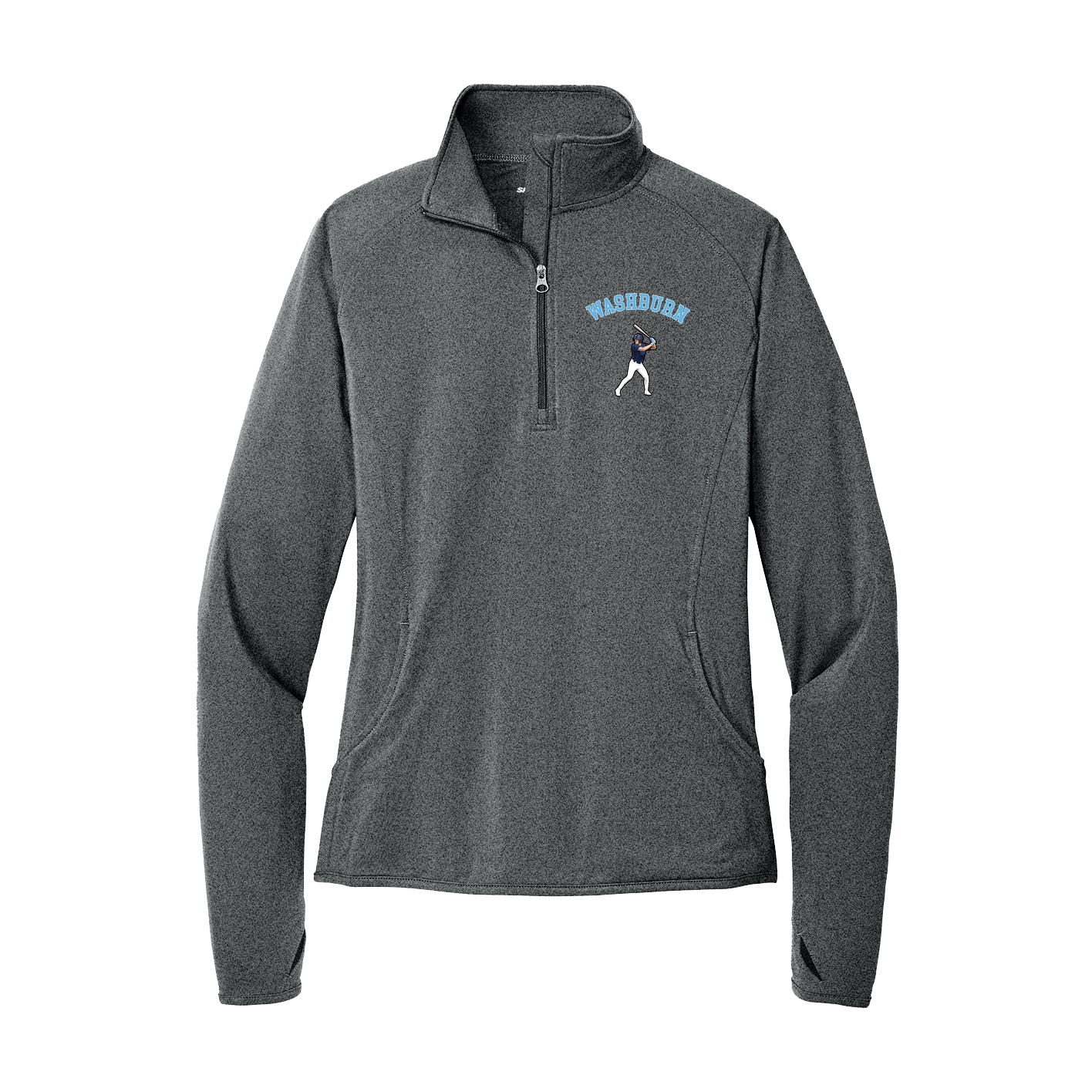 Women's Q-Zip Pullover — Shirsey Arch in Grey