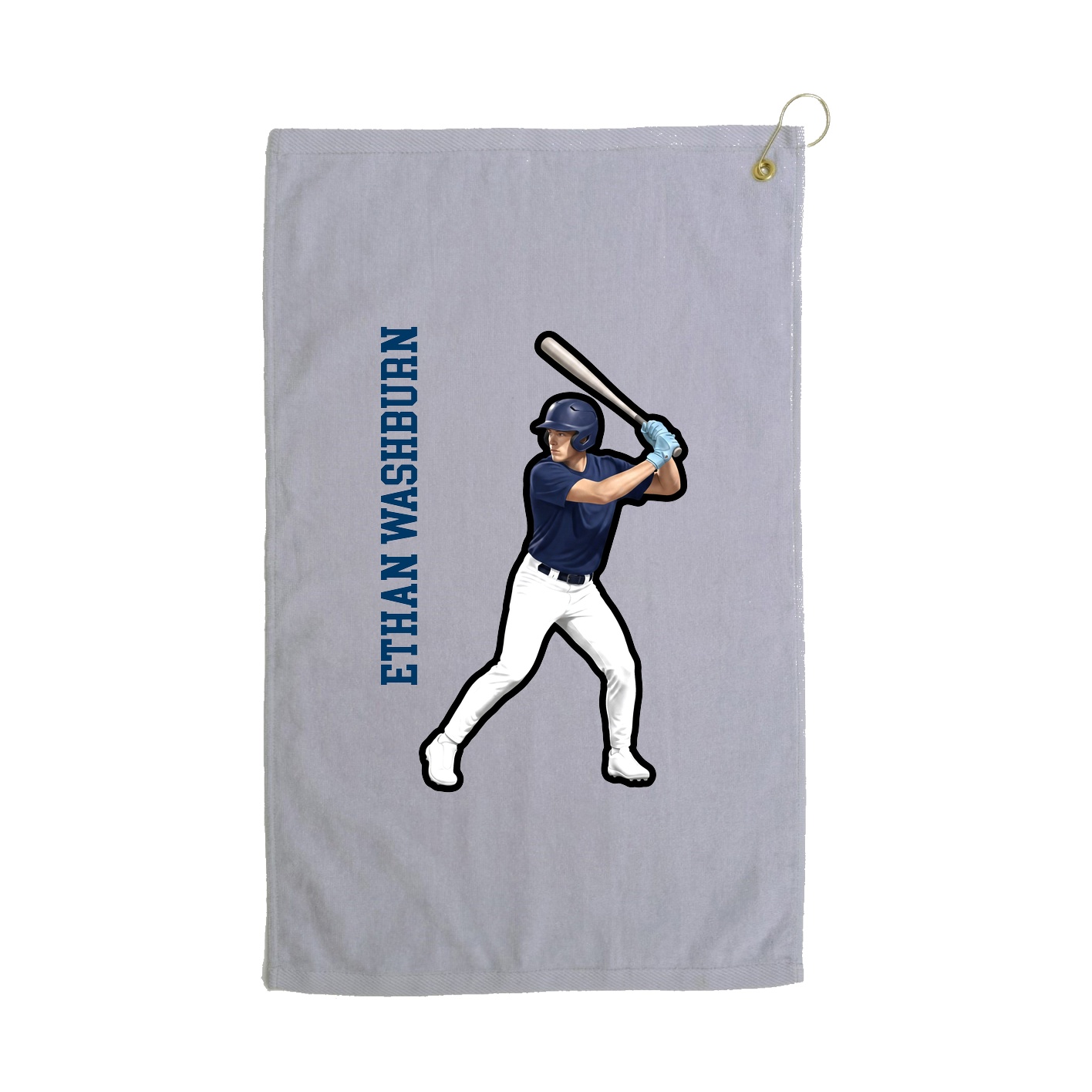 Golf Towel — Name Vertical in Grey