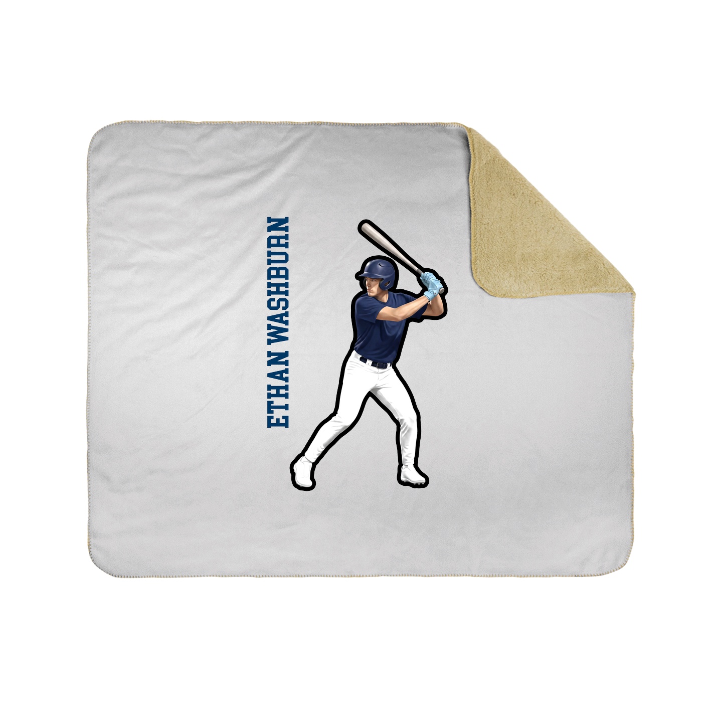 Throw Blanket — Name Vertical in White