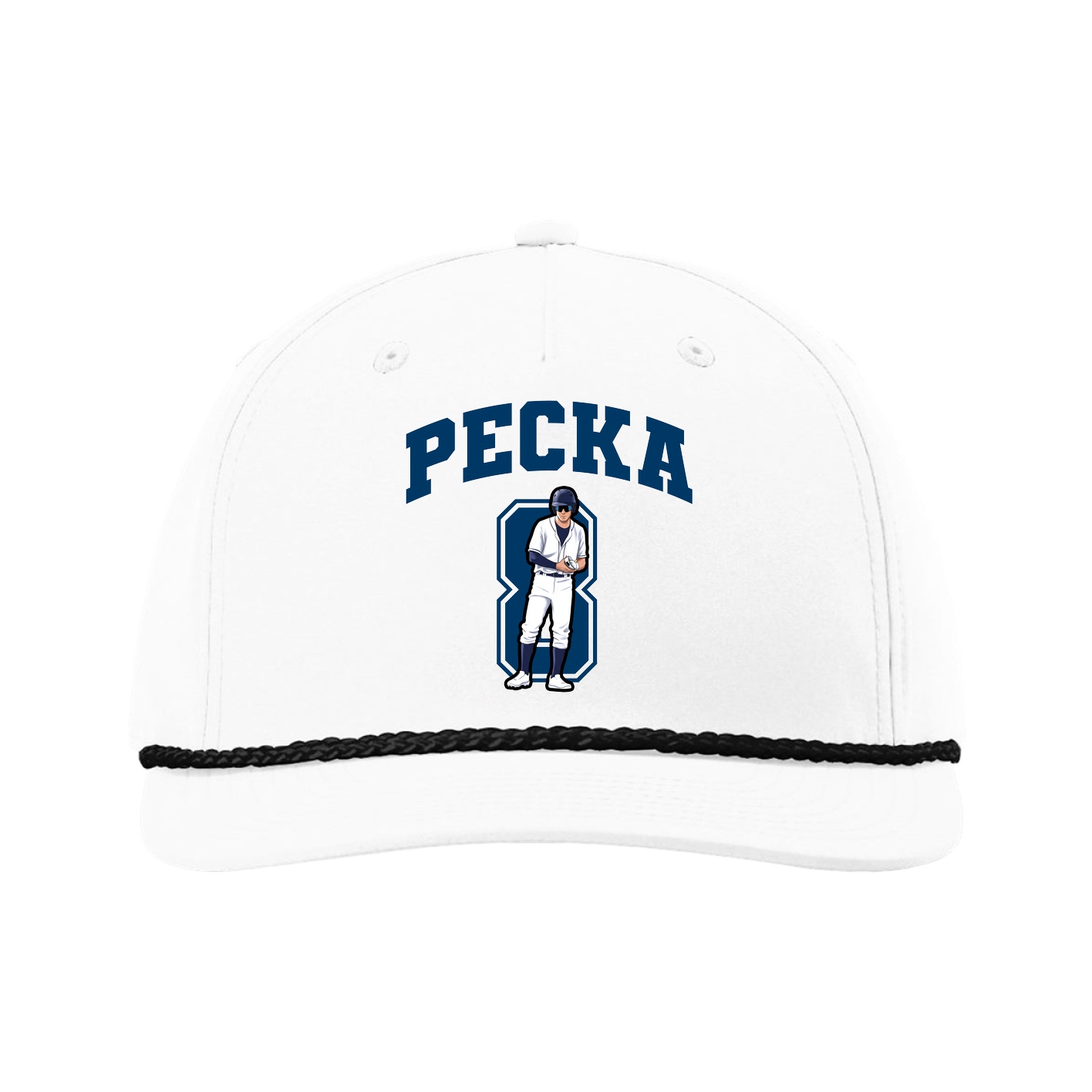 Five-Panel Classic Rope Cap — Number in White
