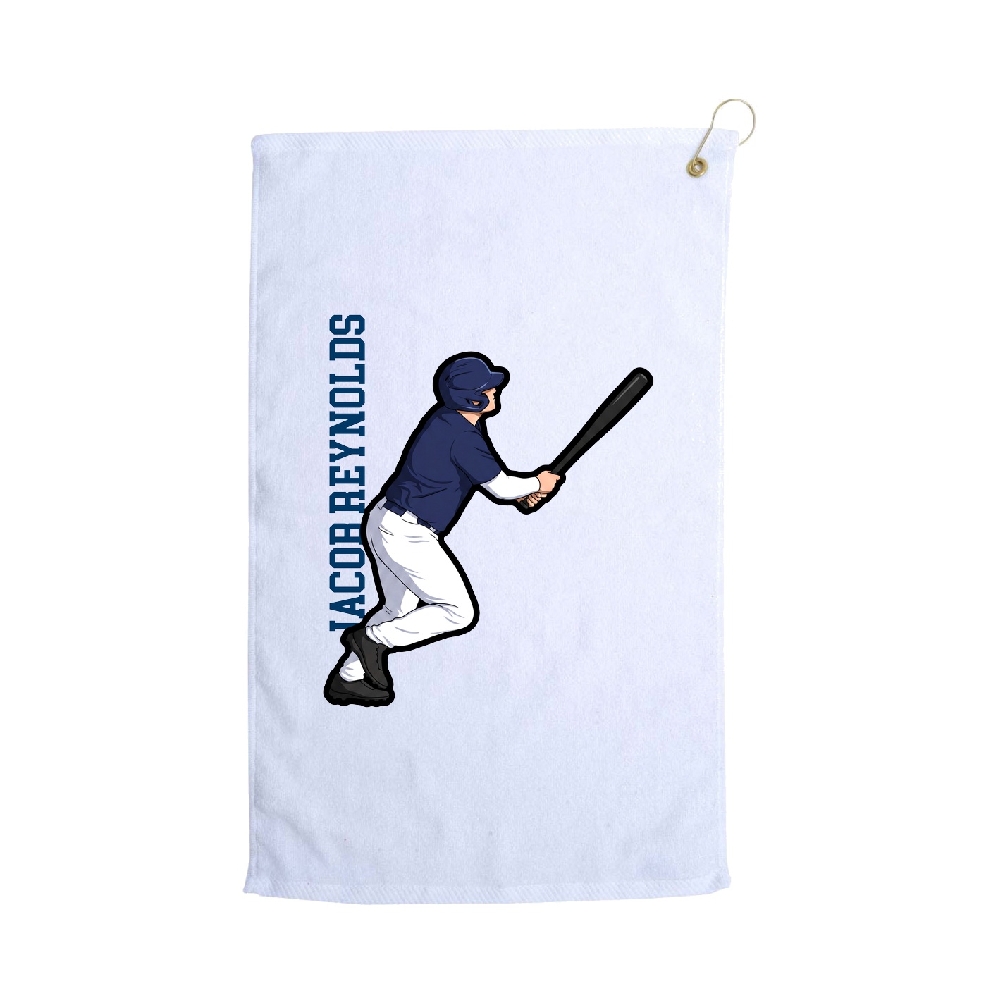 Golf Towel — Name Vertical in White