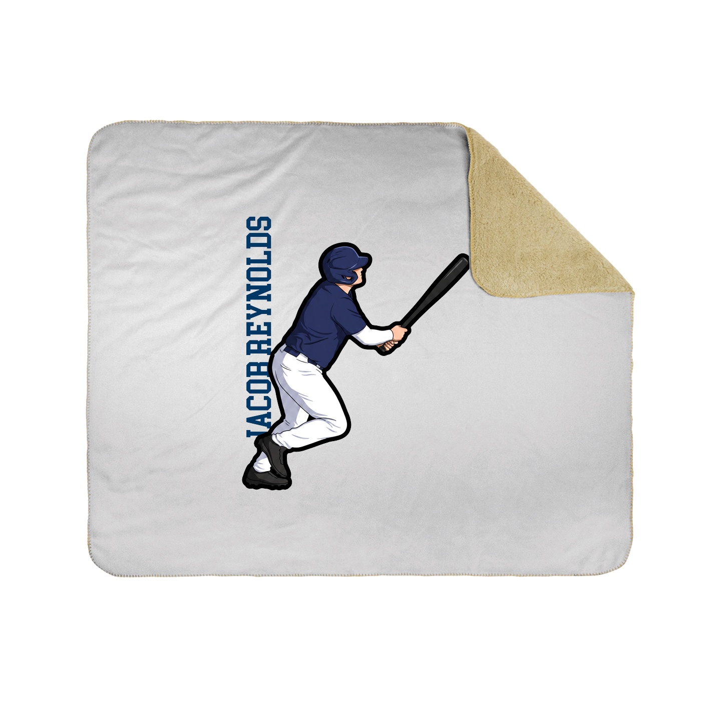 Throw Blanket — Name Vertical in White