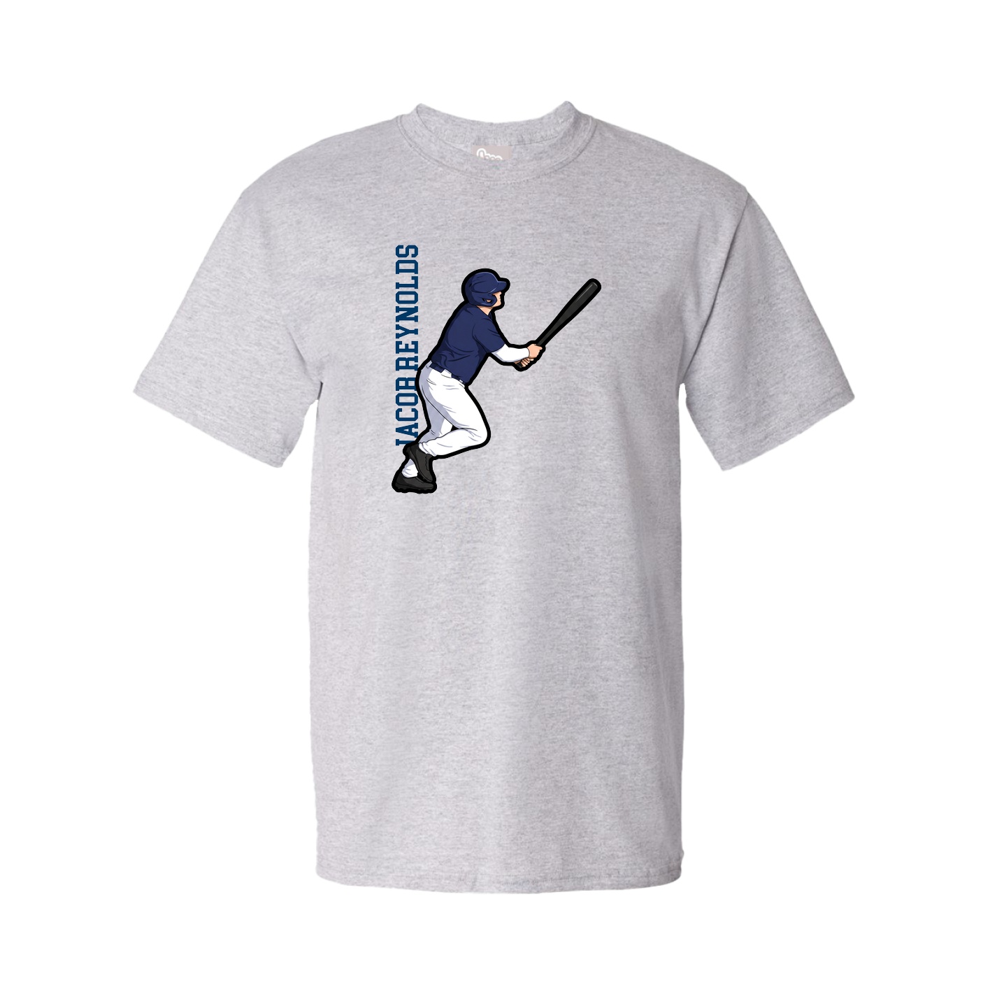 Youth Tee — Name Vertical in Grey