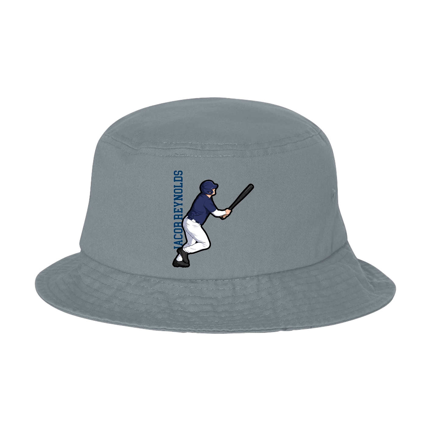 Bucket Cap — Name Vertical in Grey