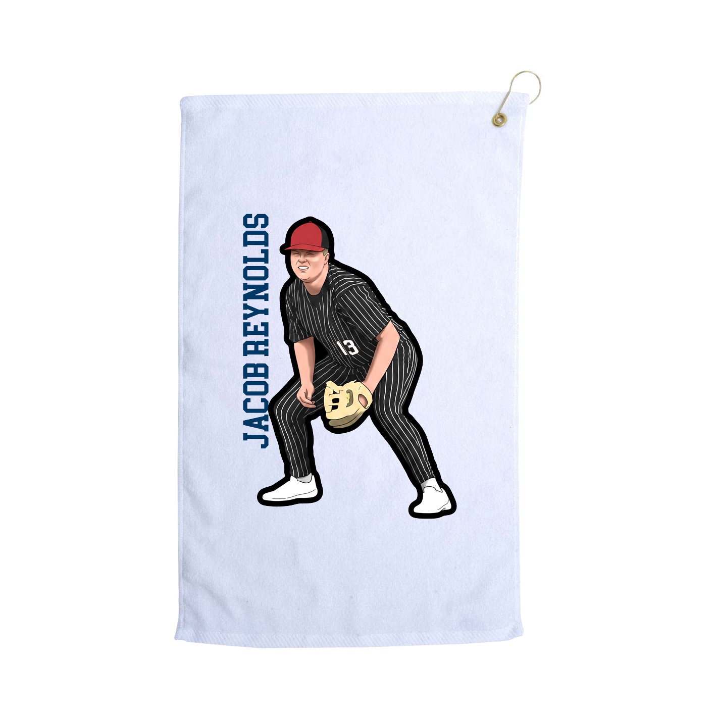 Golf Towel — Name Vertical in White