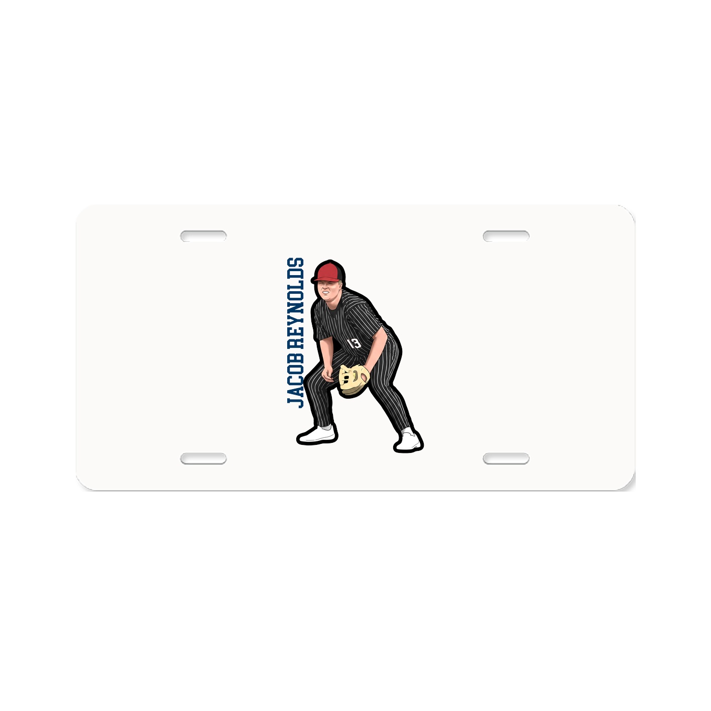 License Plate — Name Vertical in Classic
