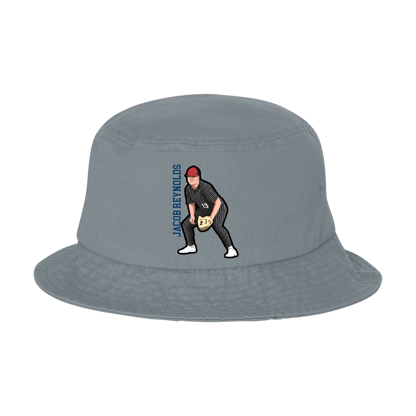 Bucket Cap — Name Vertical in Grey