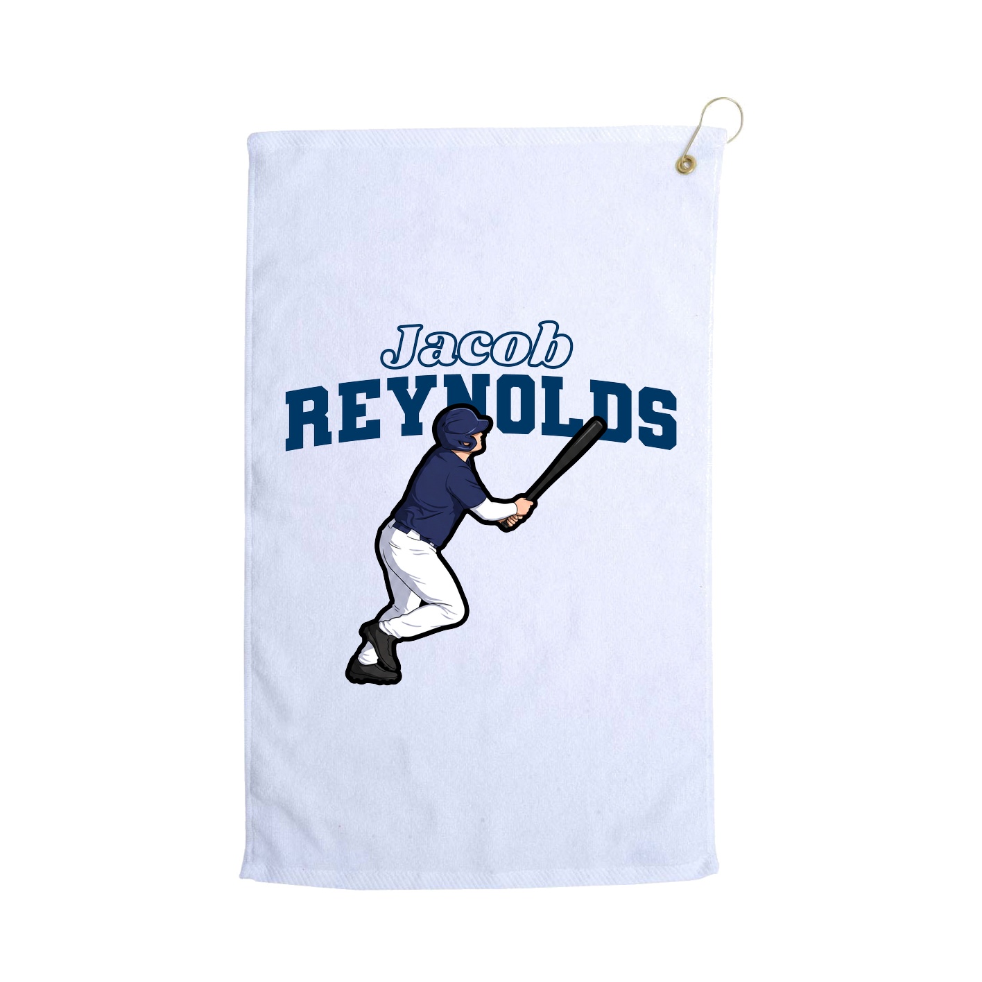 Golf Towel — Name Arch in White