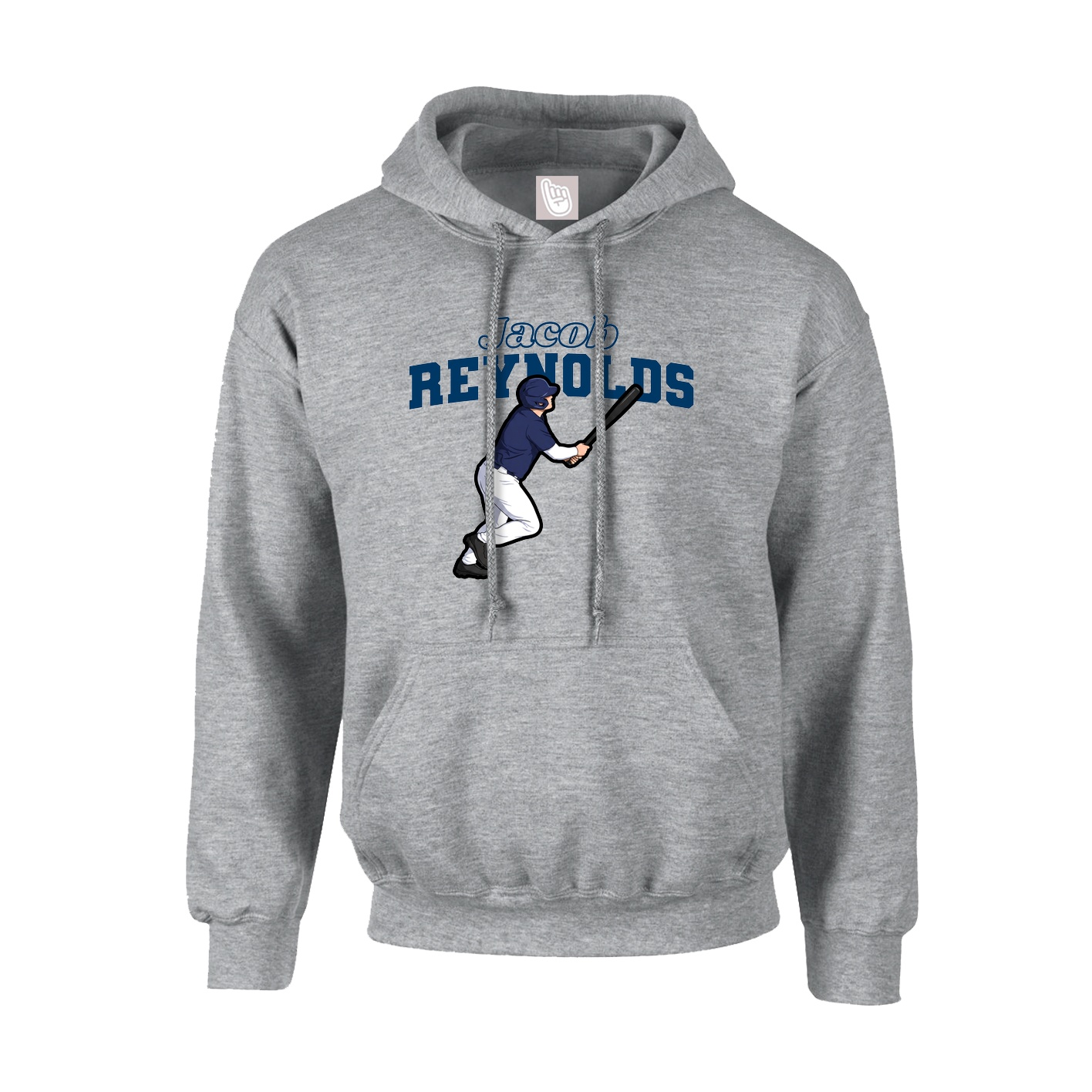 Youth Hoodie — Name Arch in Grey