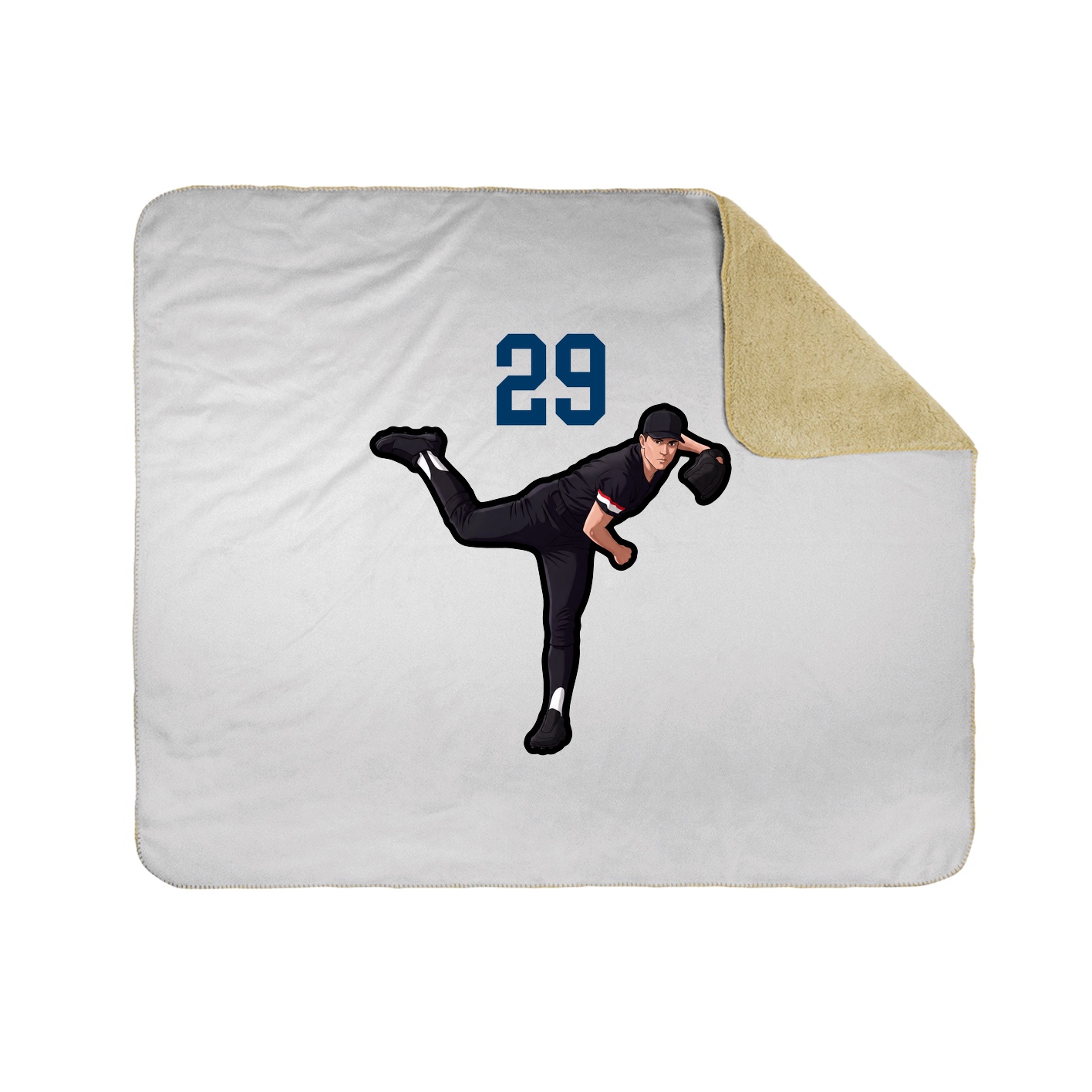 Throw Blanket — Number Top in White