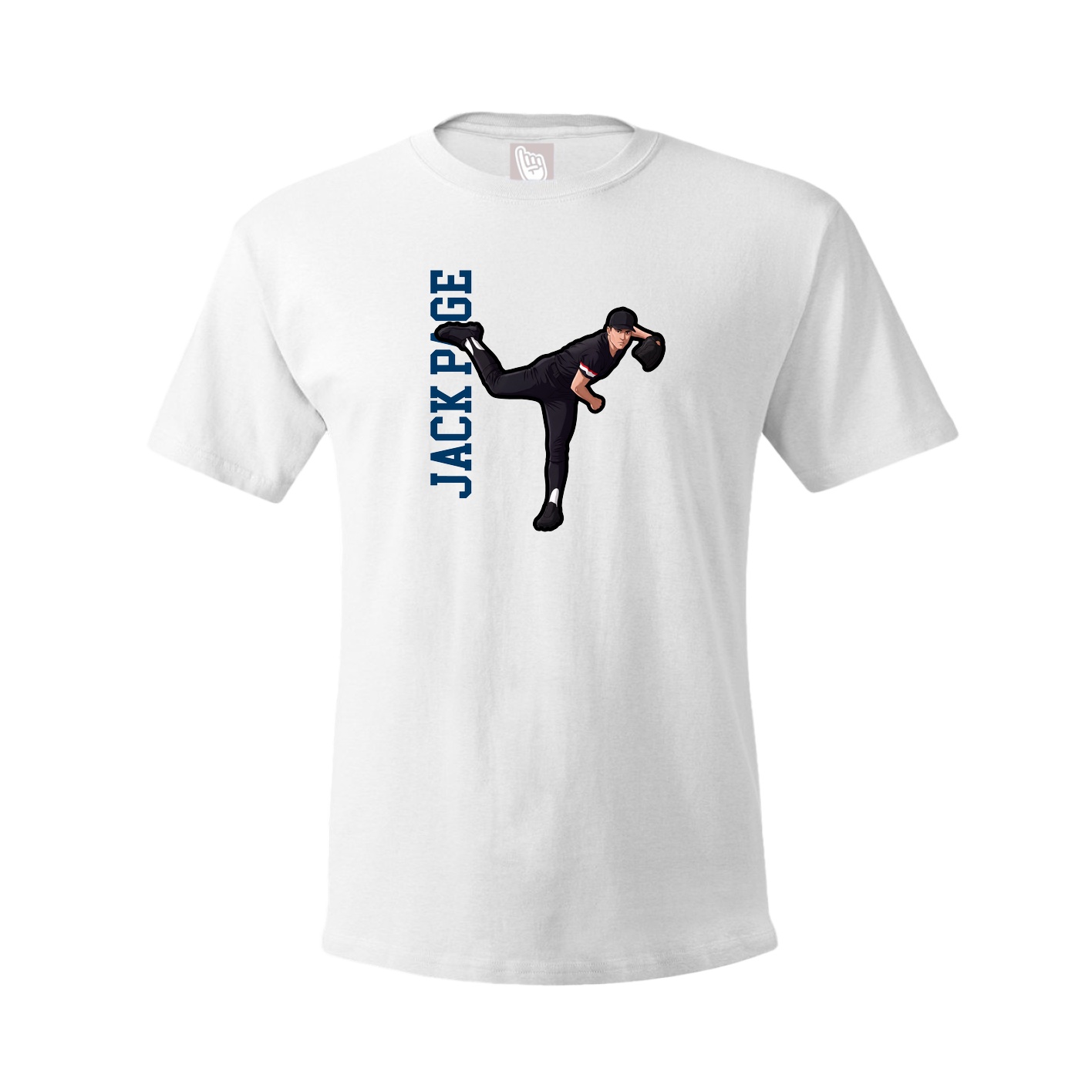 Youth Tee — Name Vertical in White
