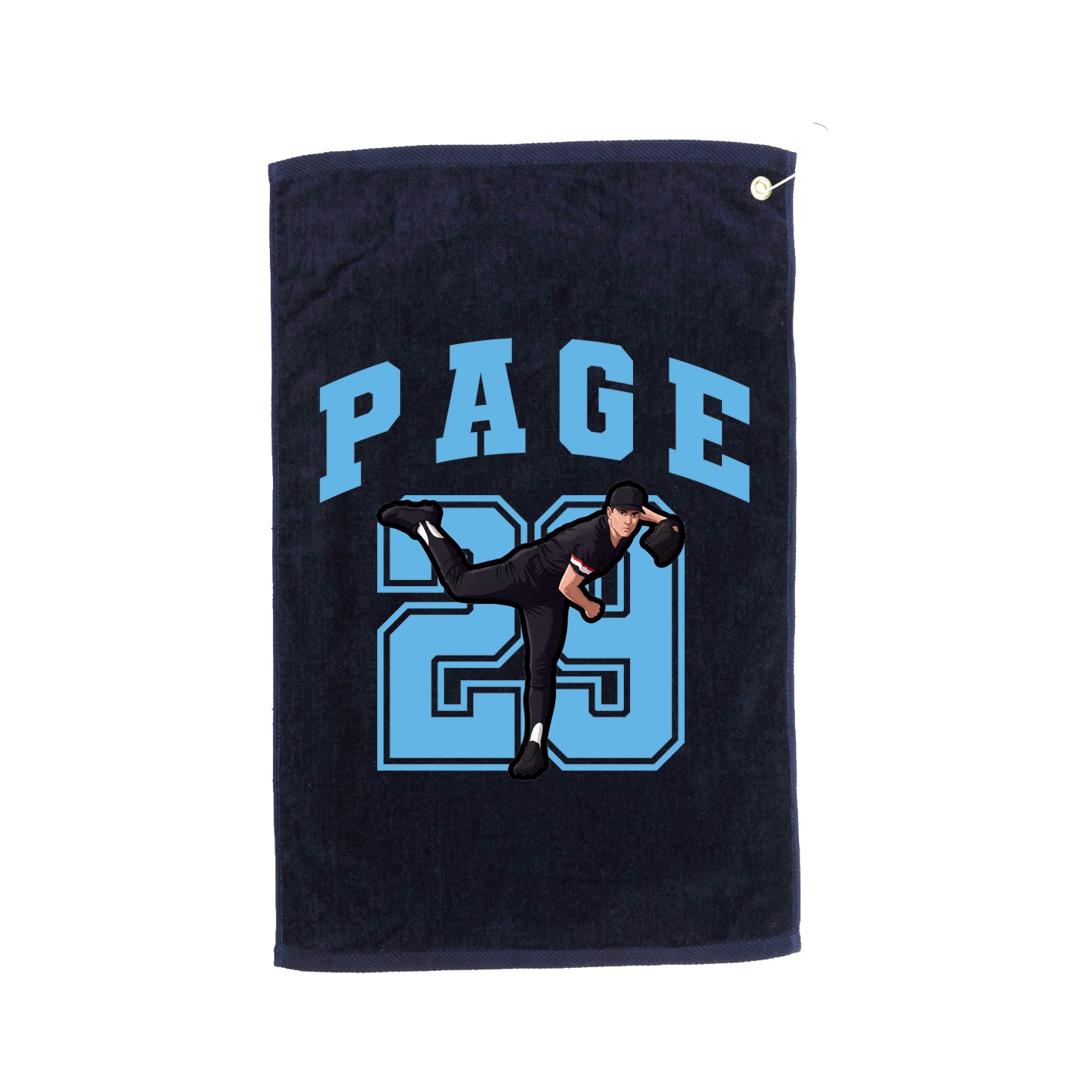 Golf Towel — Number in Navy