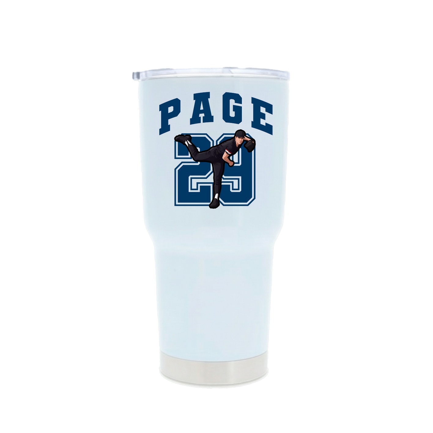 30oz Stainless Steel Tumbler — Number in White