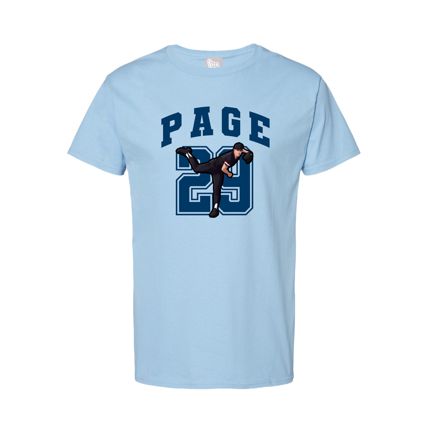 Youth Tee — Number in Light Blue