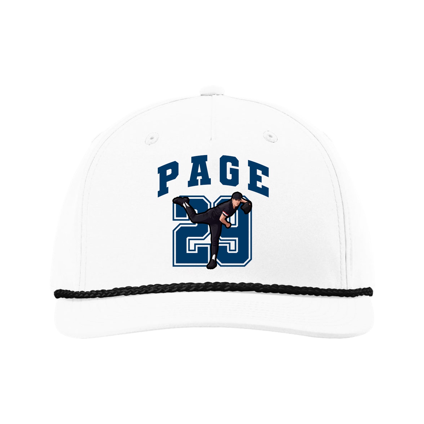 Five-Panel Classic Rope Cap — Number in White