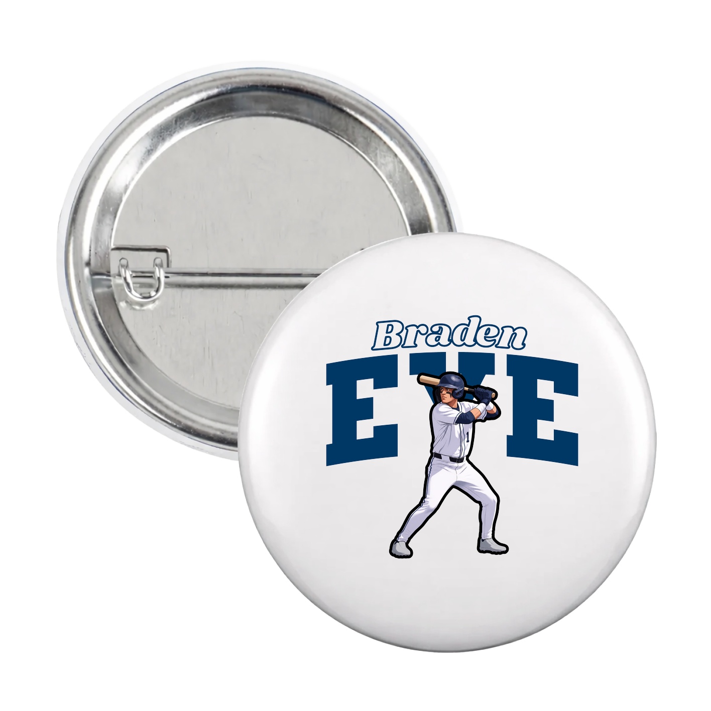 Game Day Button — Name Arch in White