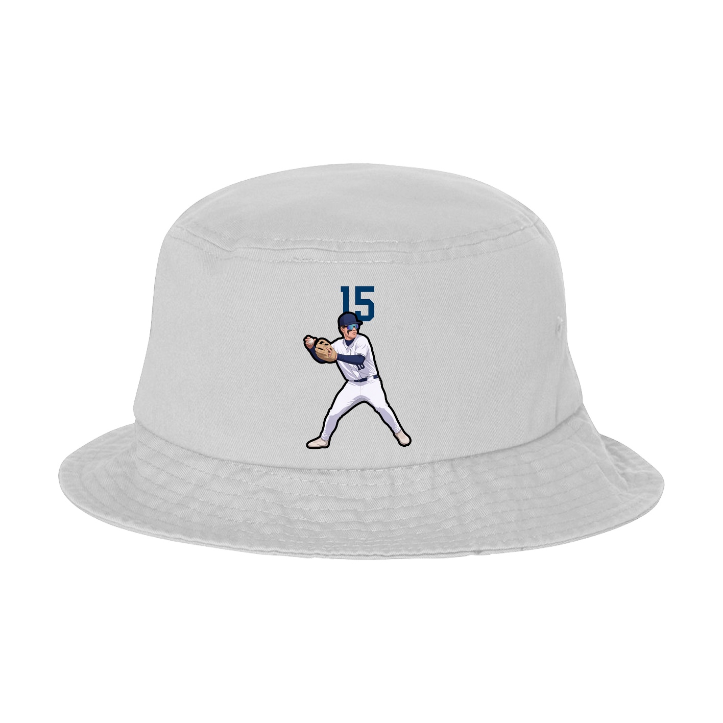 Bucket Cap — Number Top in White