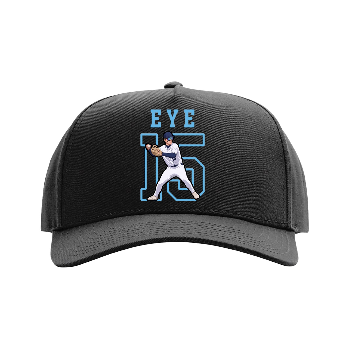 Full Fabric Five-Panel Champ Cap — Shirsey in Black
