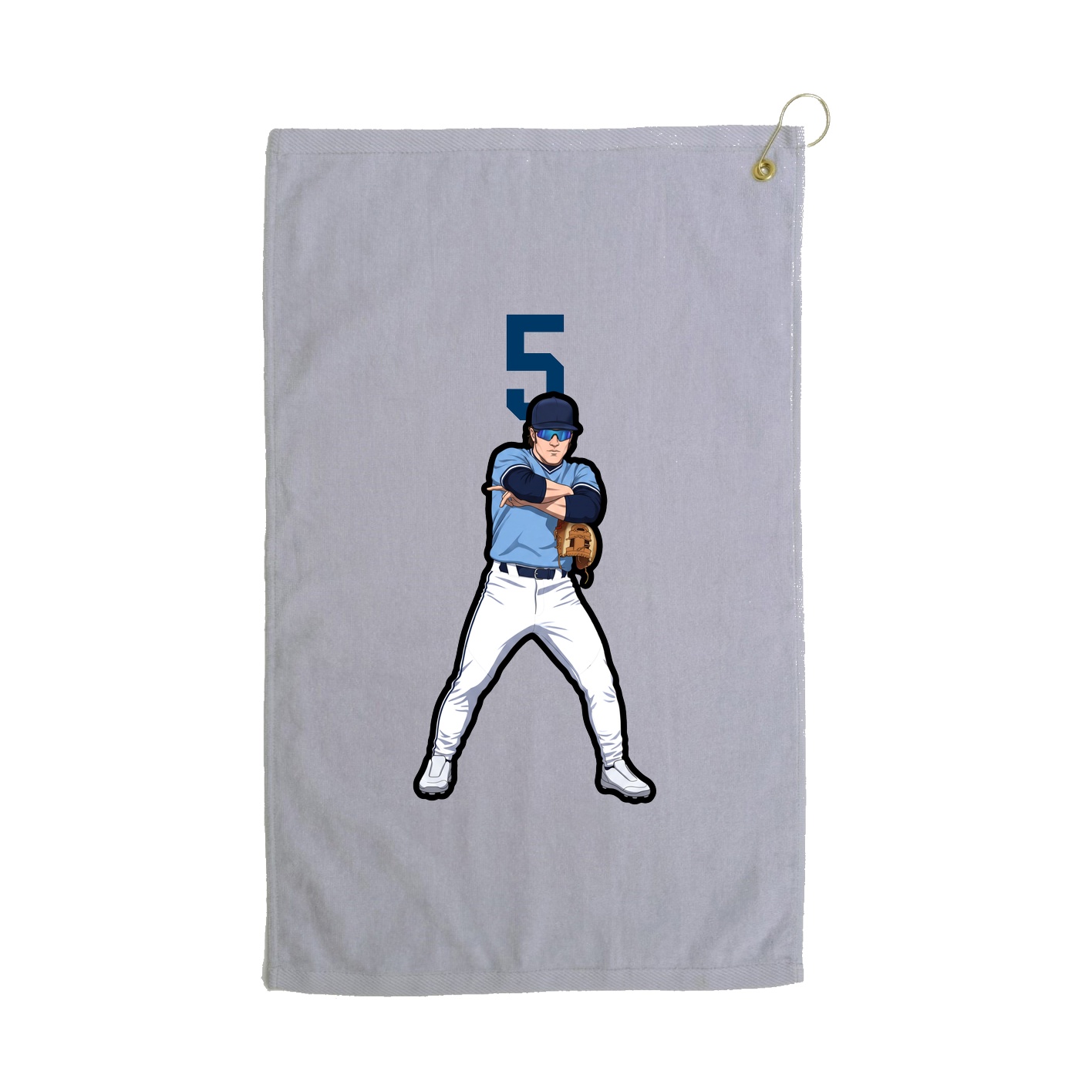 Golf Towel — Number Top in Grey