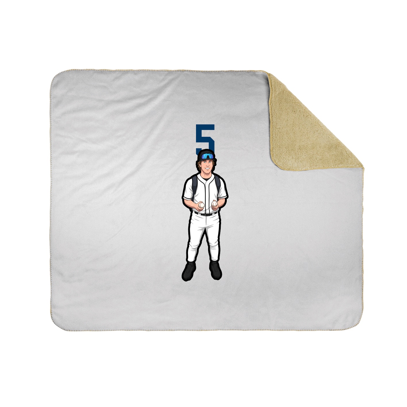 Throw Blanket — Number Top in White