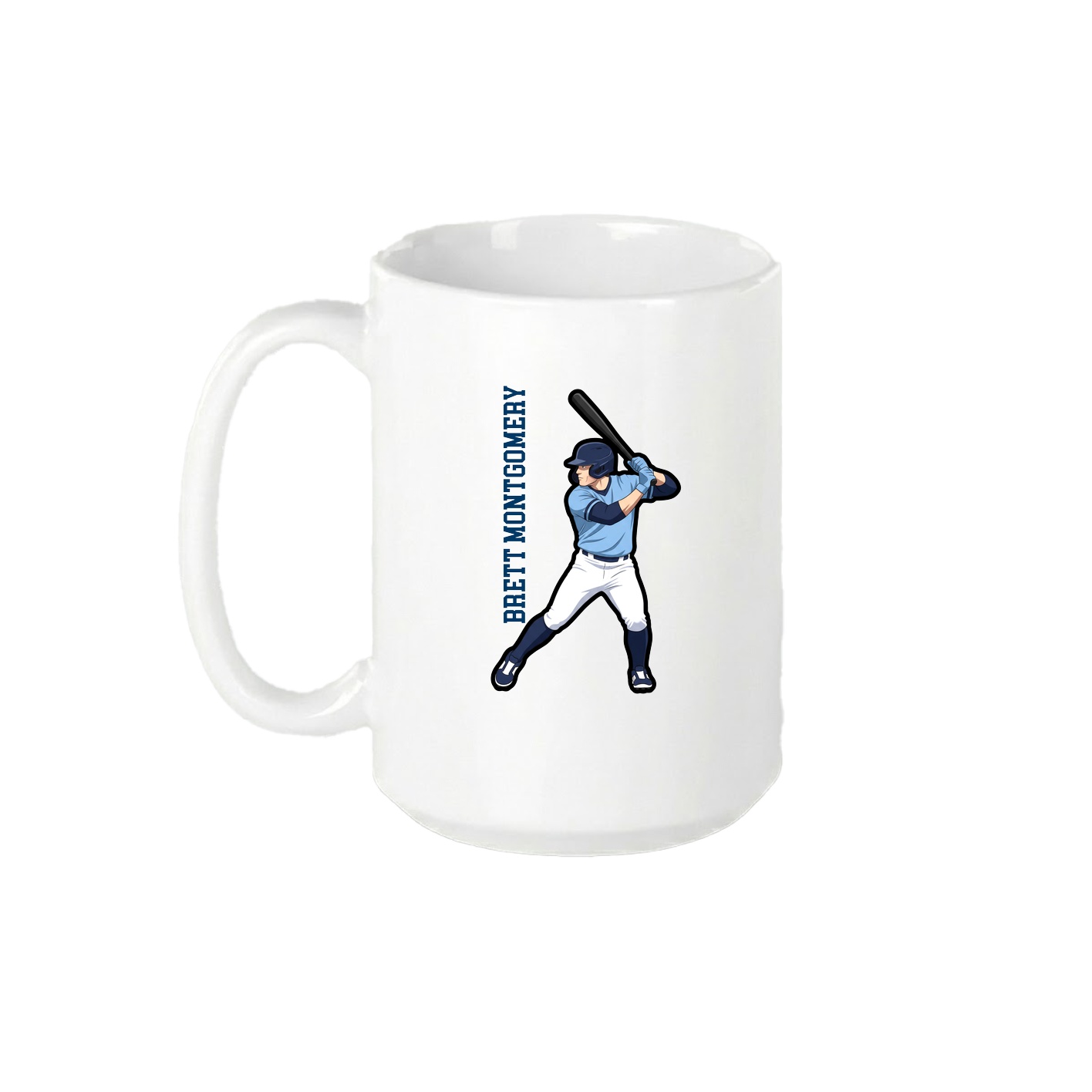 15oz Coffee Mug — Name Vertical in White