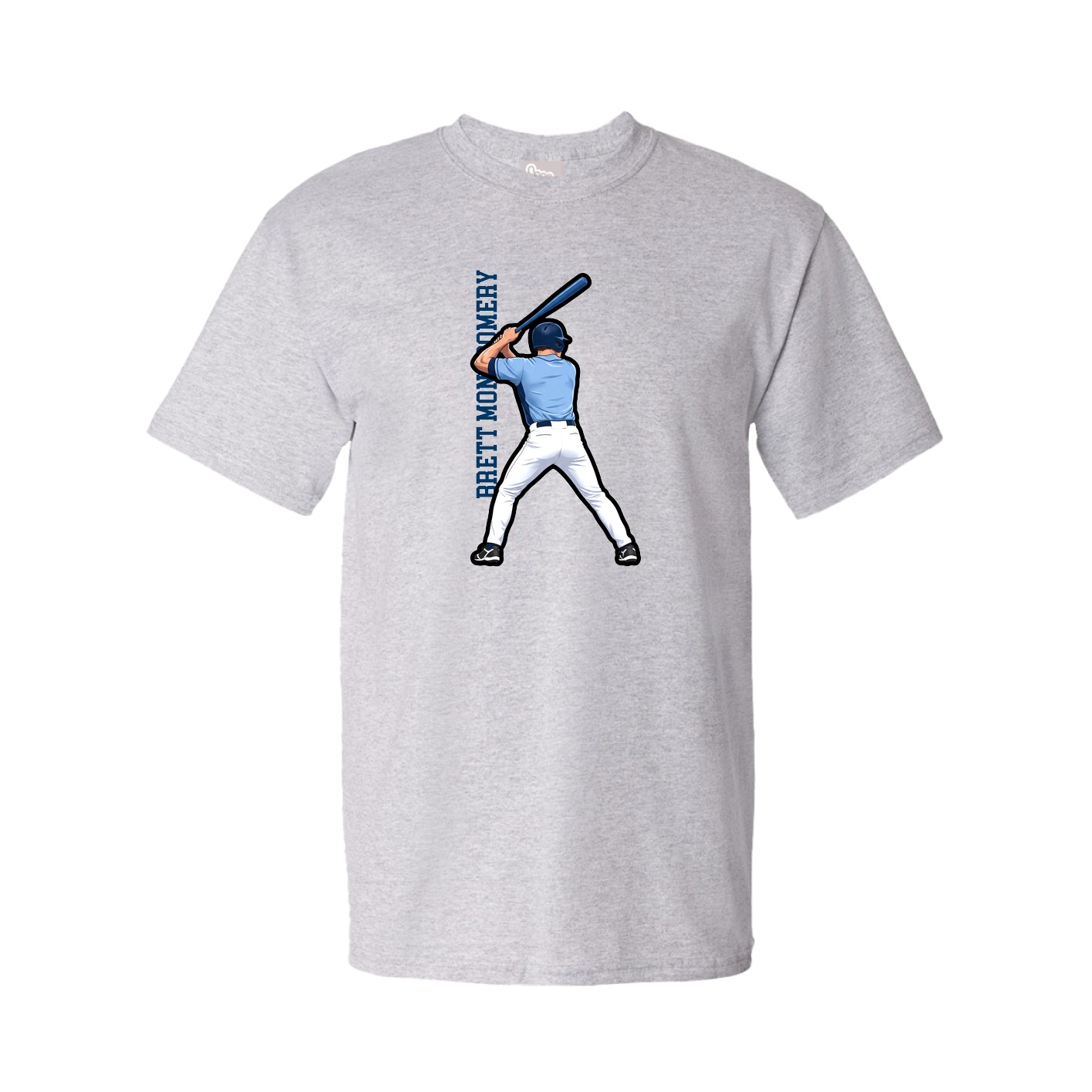 Tee — Name Vertical in Grey