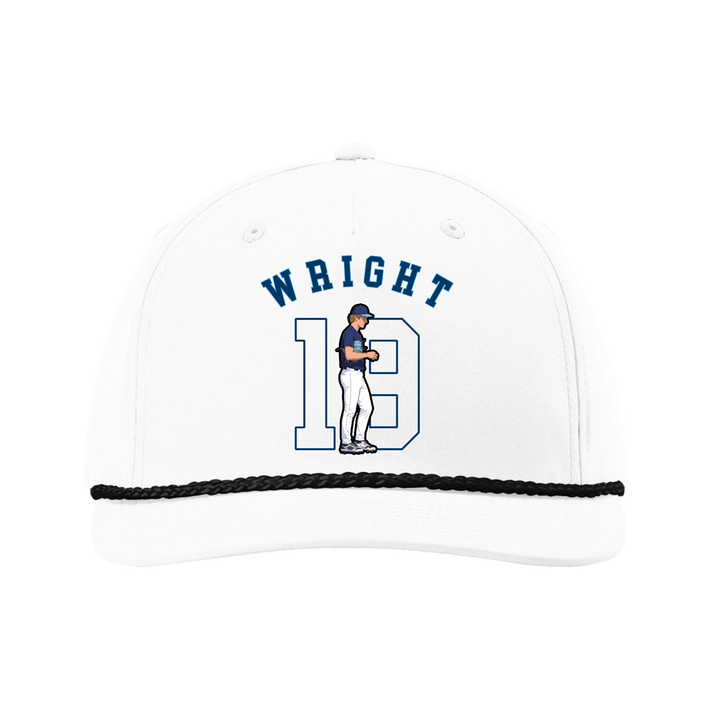 Five-Panel Classic Rope Cap — Shirsey Arch in White